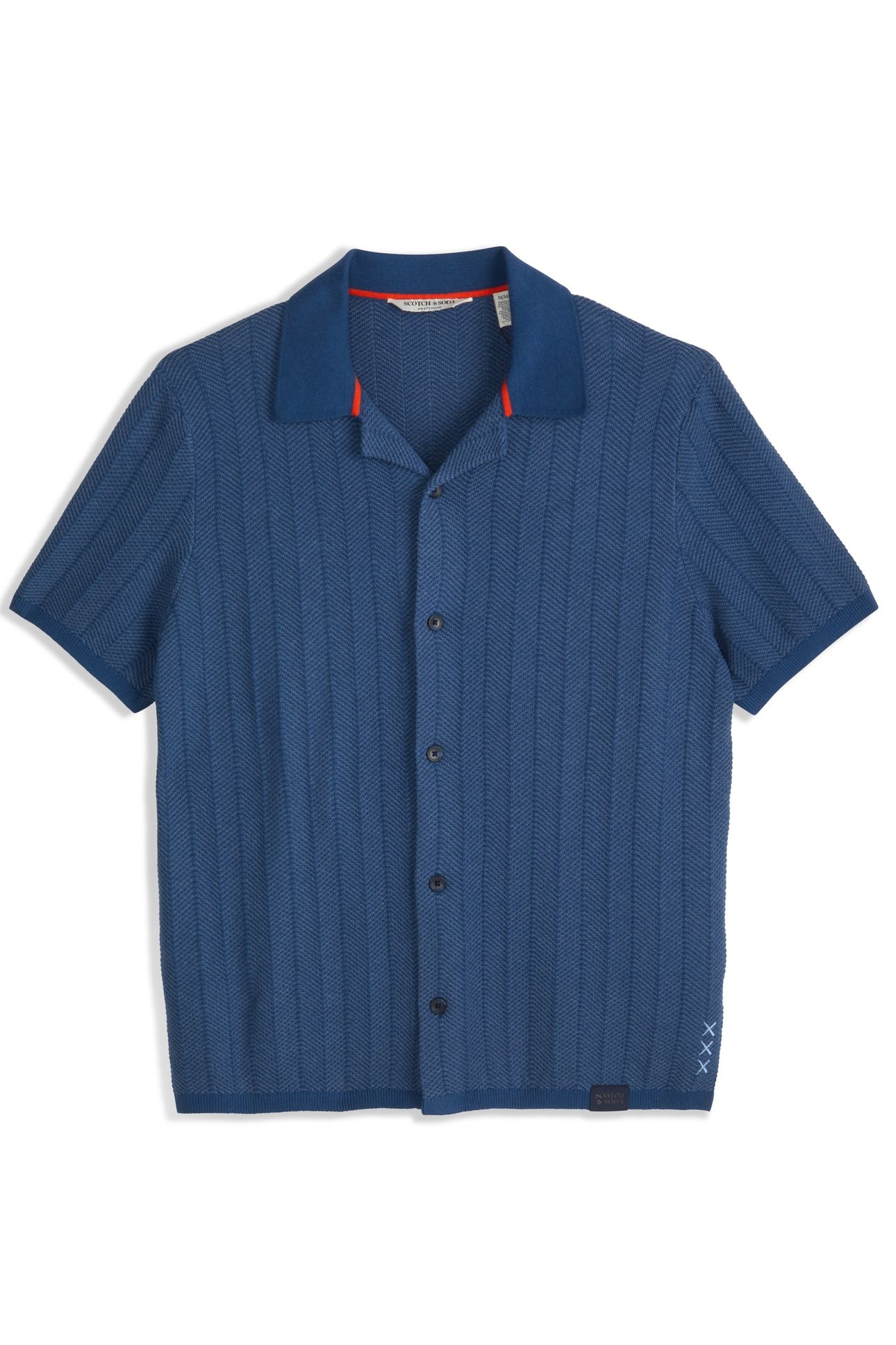 BUTTON FRONT SWEATER TOP DARK DENIM 1