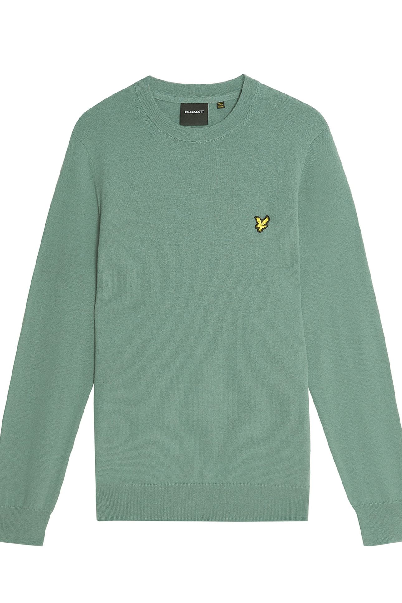 COTTON MERINO CREW NECK JUMPER AGAVE GREEN 4
