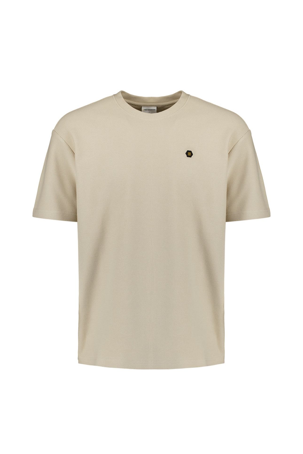 T-SHIRT CREWNECK SOLID RELIEF JACQUARD SAND 5