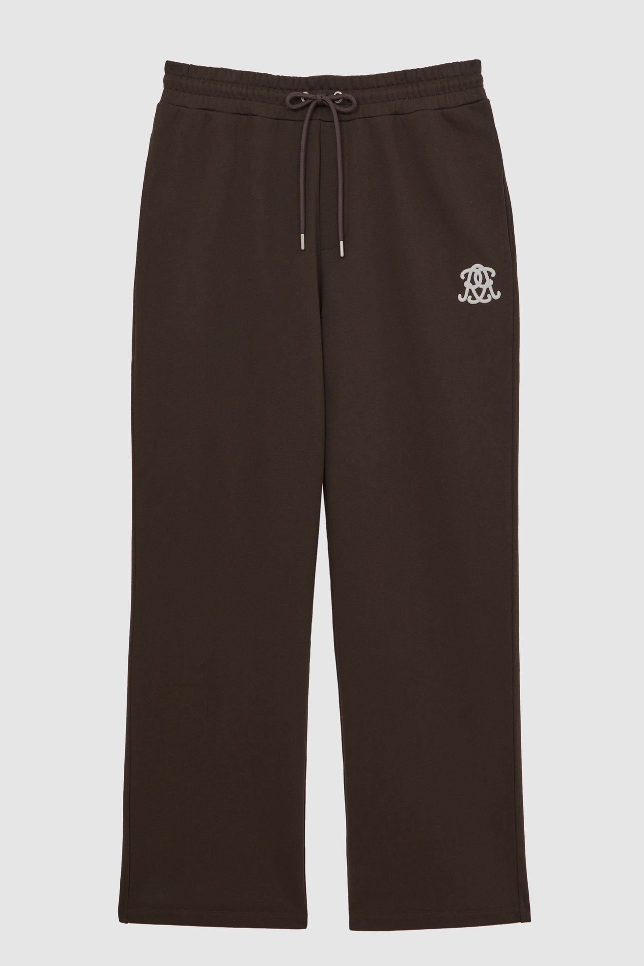 DRAWSTRING WIDE LEG MOTIF JOGGERS BROWN 4
