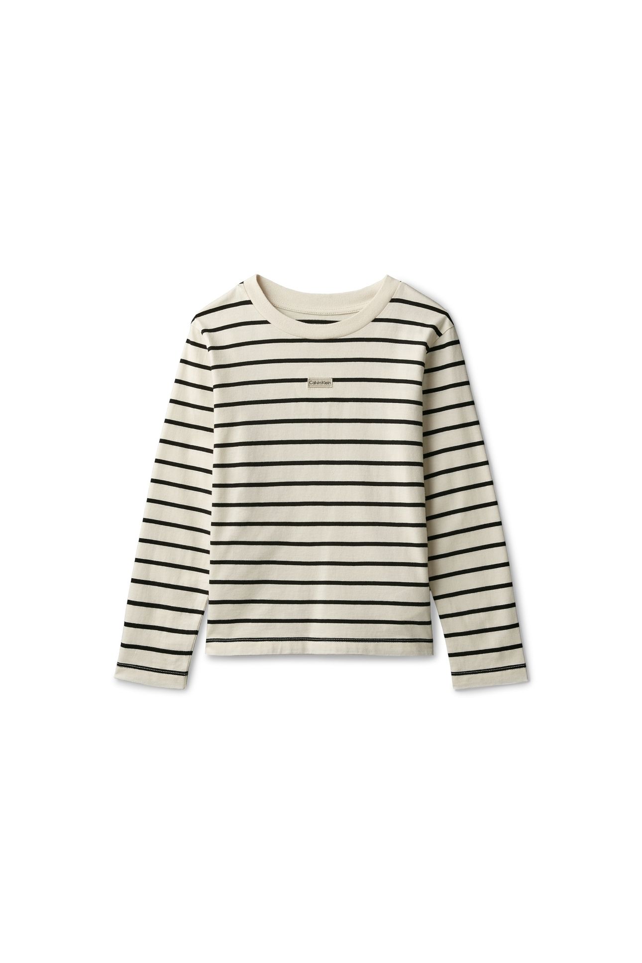 GIRLS YD STRIPE L/S T-SHIRT WHITECAP GRAY/ CK BLACK 4