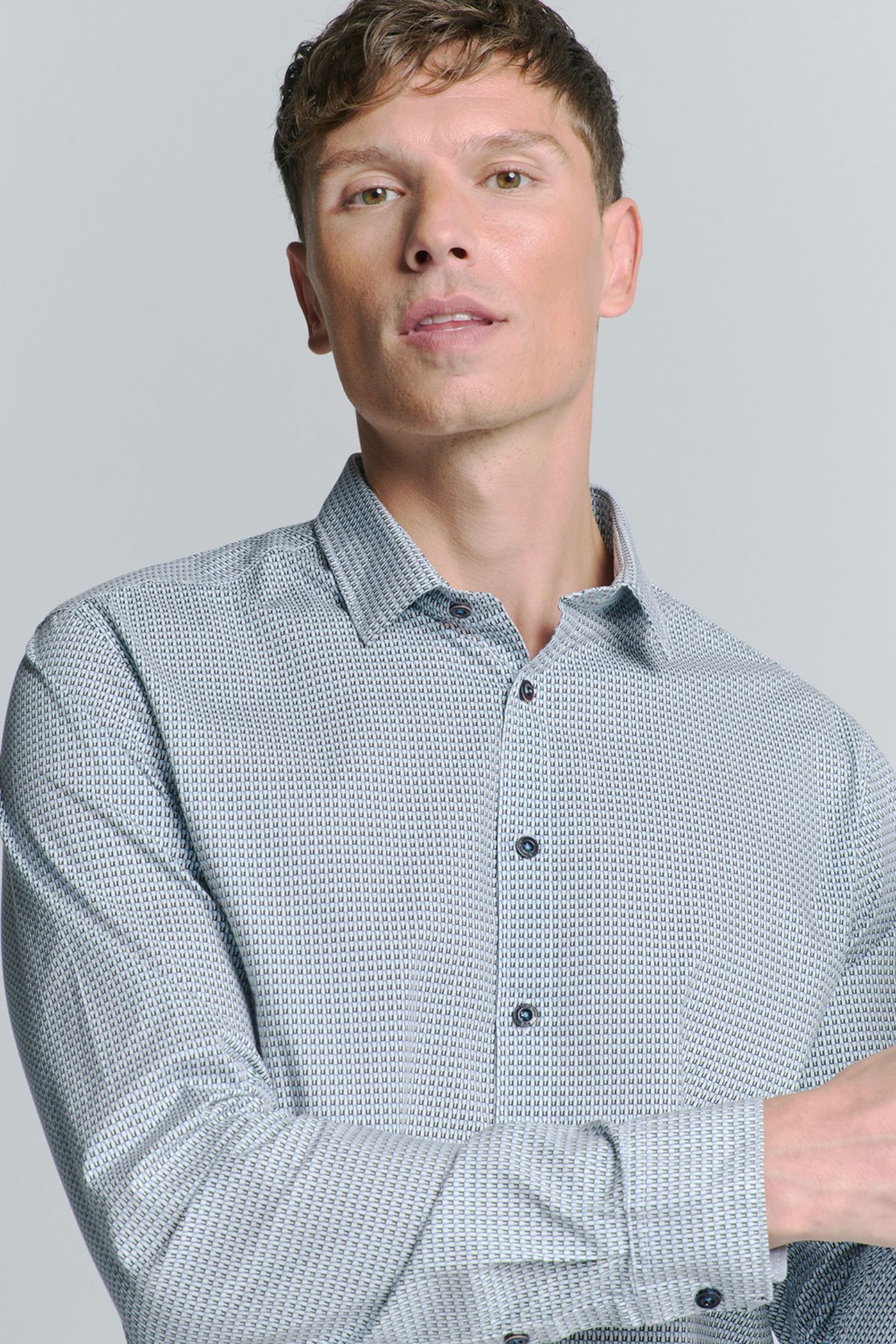 SHIRT STRETCH ALLOVER PRINTED SEABLUE 3