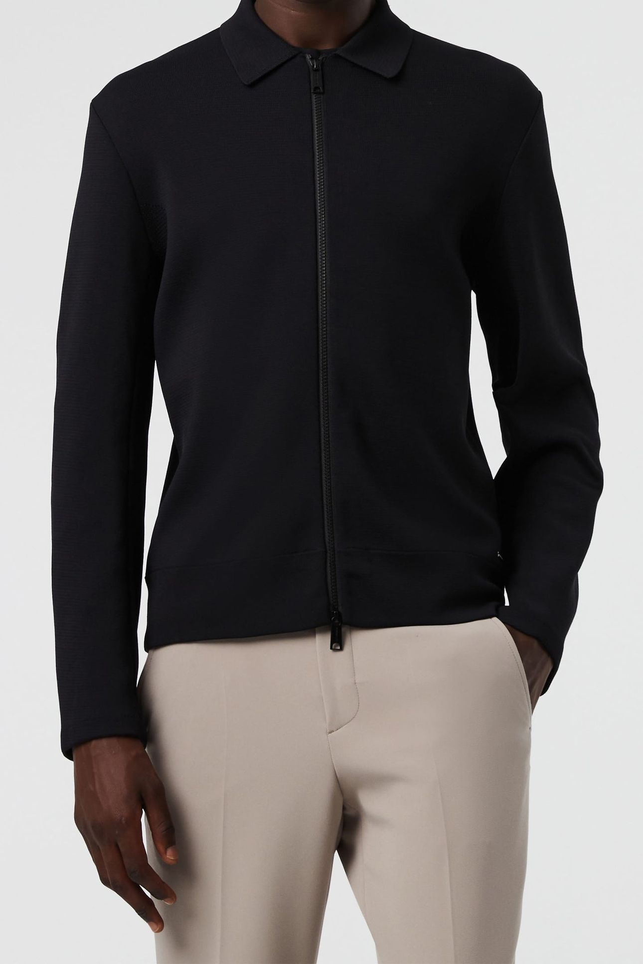 FANOA V1.Y8.01 FLAT-KNIT-JACKET BLACK 1