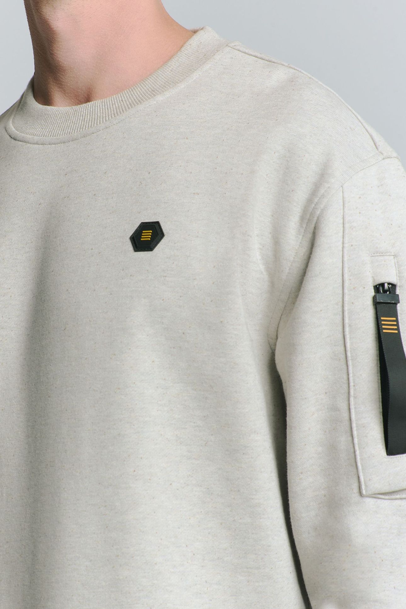 SWEATER CREWNECK MELANGE CHALK 5