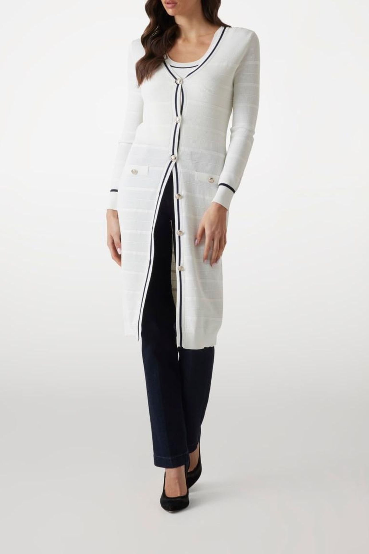MARCIANO BY GUESS ADA LONG CARDI SWEATER MACADAMIA 1