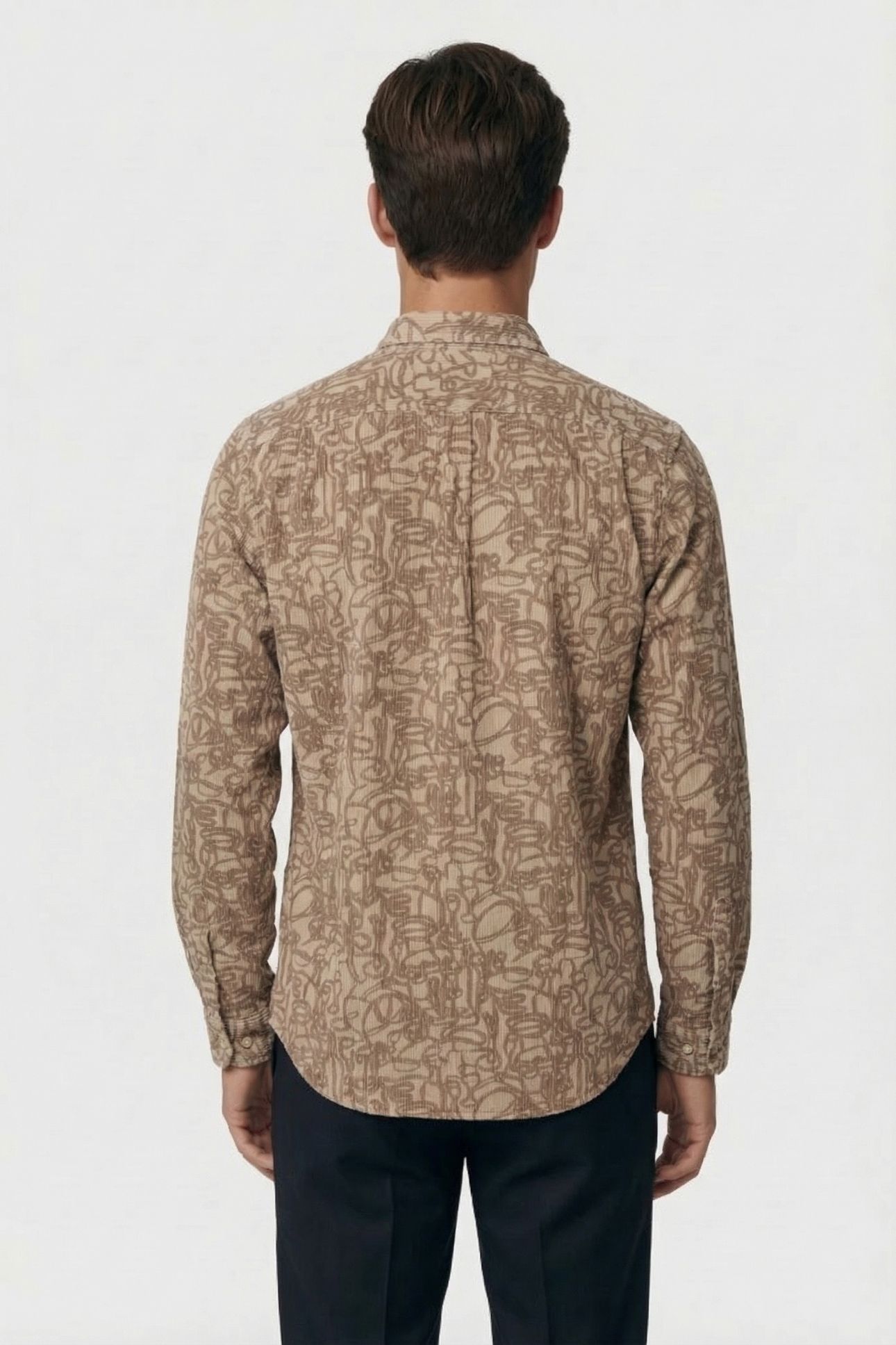 LS TAILORED FIT SHIRT BD COL LIGHT BEIGE 2