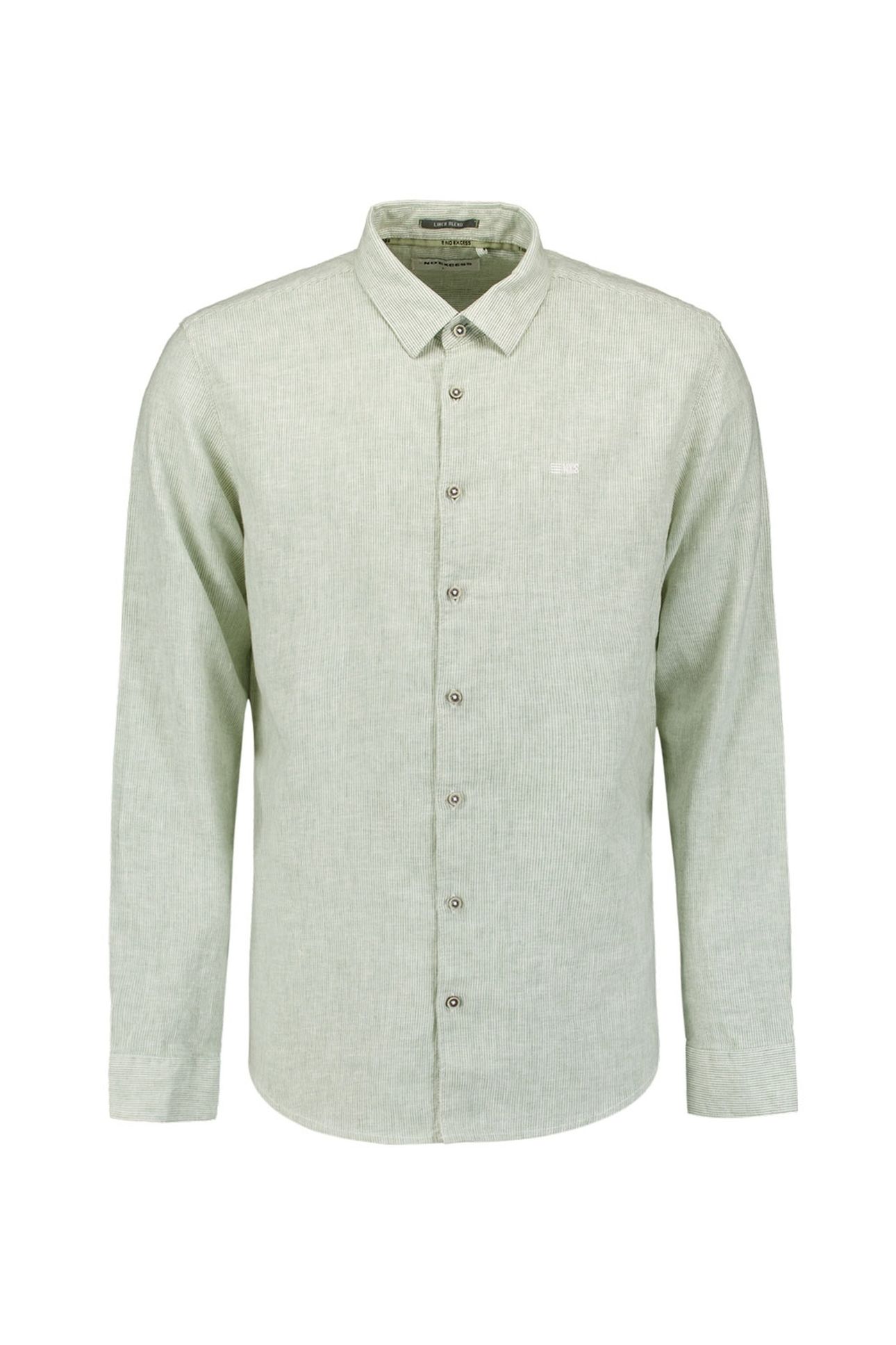 SHIRT VERTICAL SMALL STRIPES WITH LINEN GREEN 4
