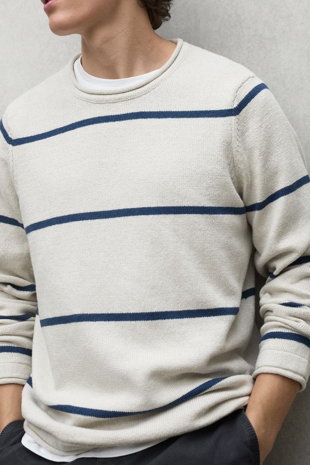 BARCOALF KNIT ECRU/BLUE STRIPES 3
