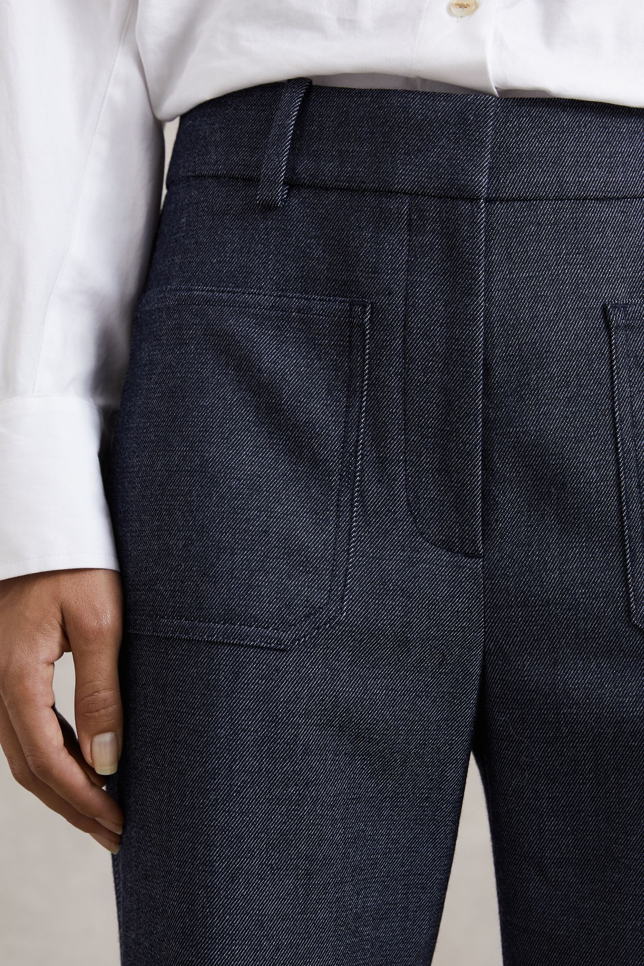 FLARE FLANNEL TROUSER BLUE 6
