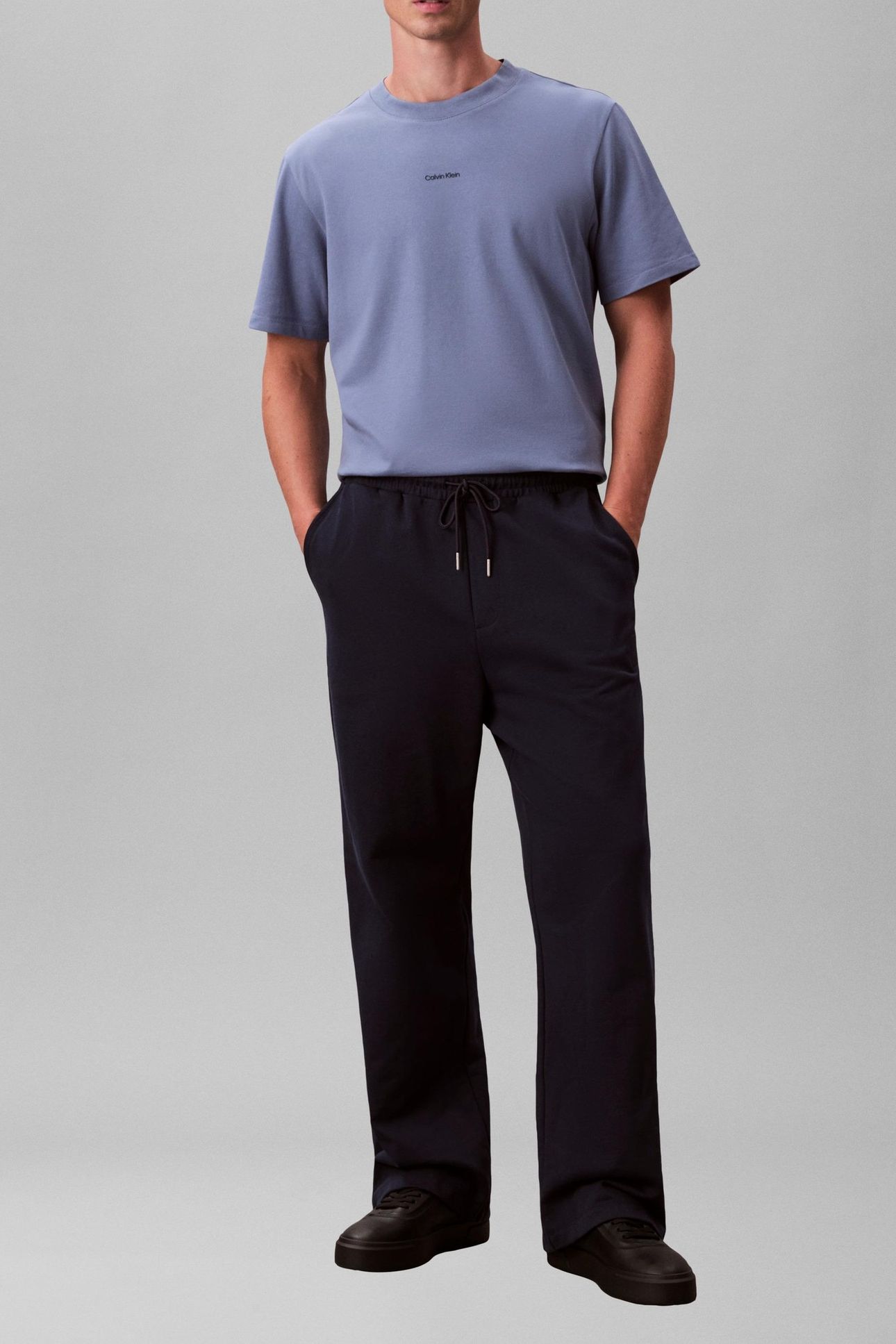 SS STRETCH COTTON PIQUE TEE DUSTY SAILOR BLUE 1