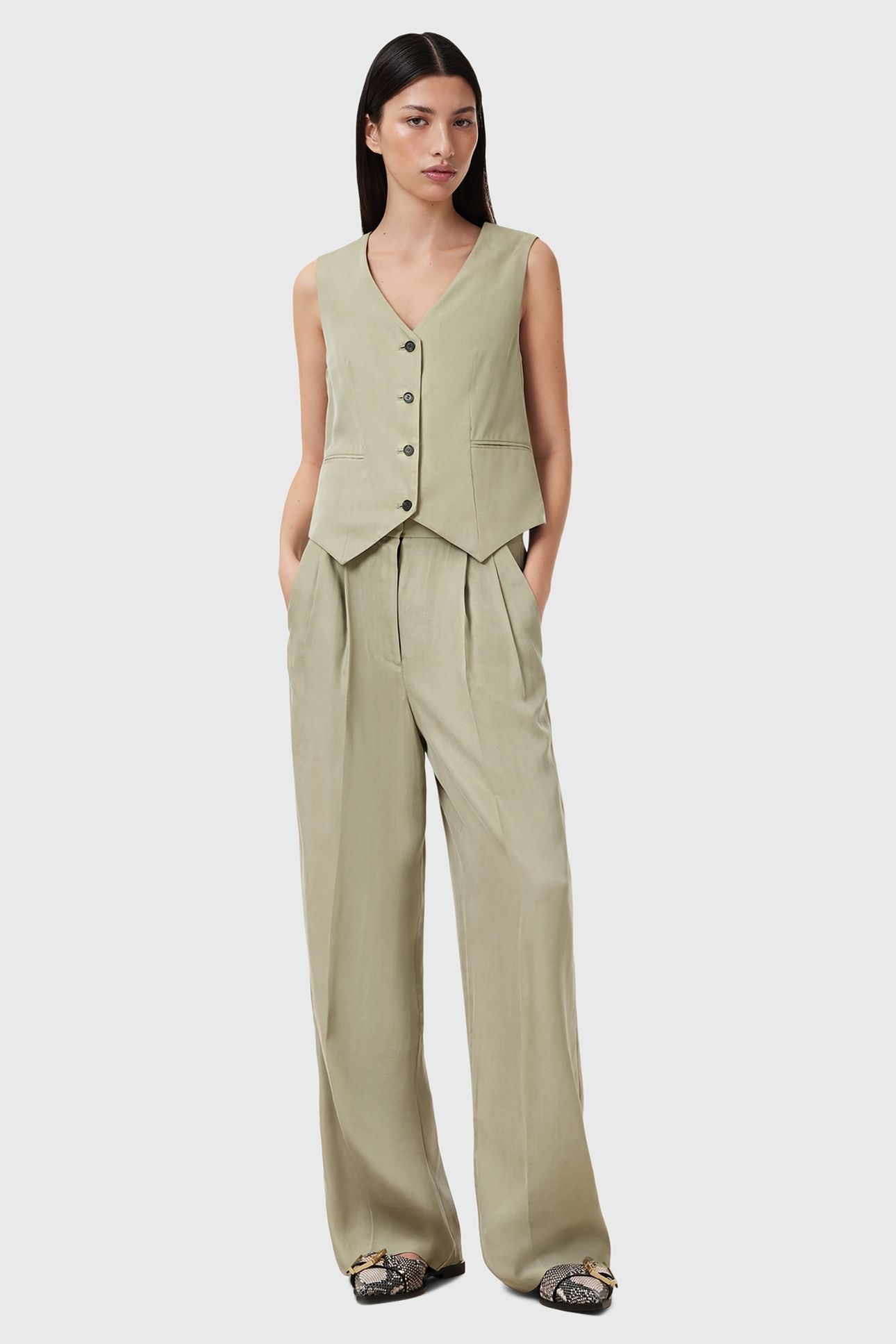 AVERIE TEN WAISTCOAT SAGE GREEN 1