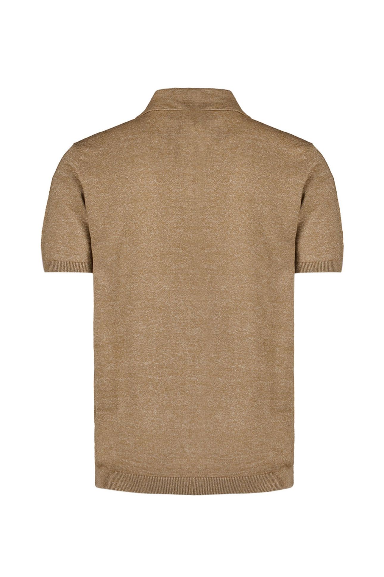 PULLOVER SHORT SLEEVE POLO MELANGE WITH LINEN KHAKI 5