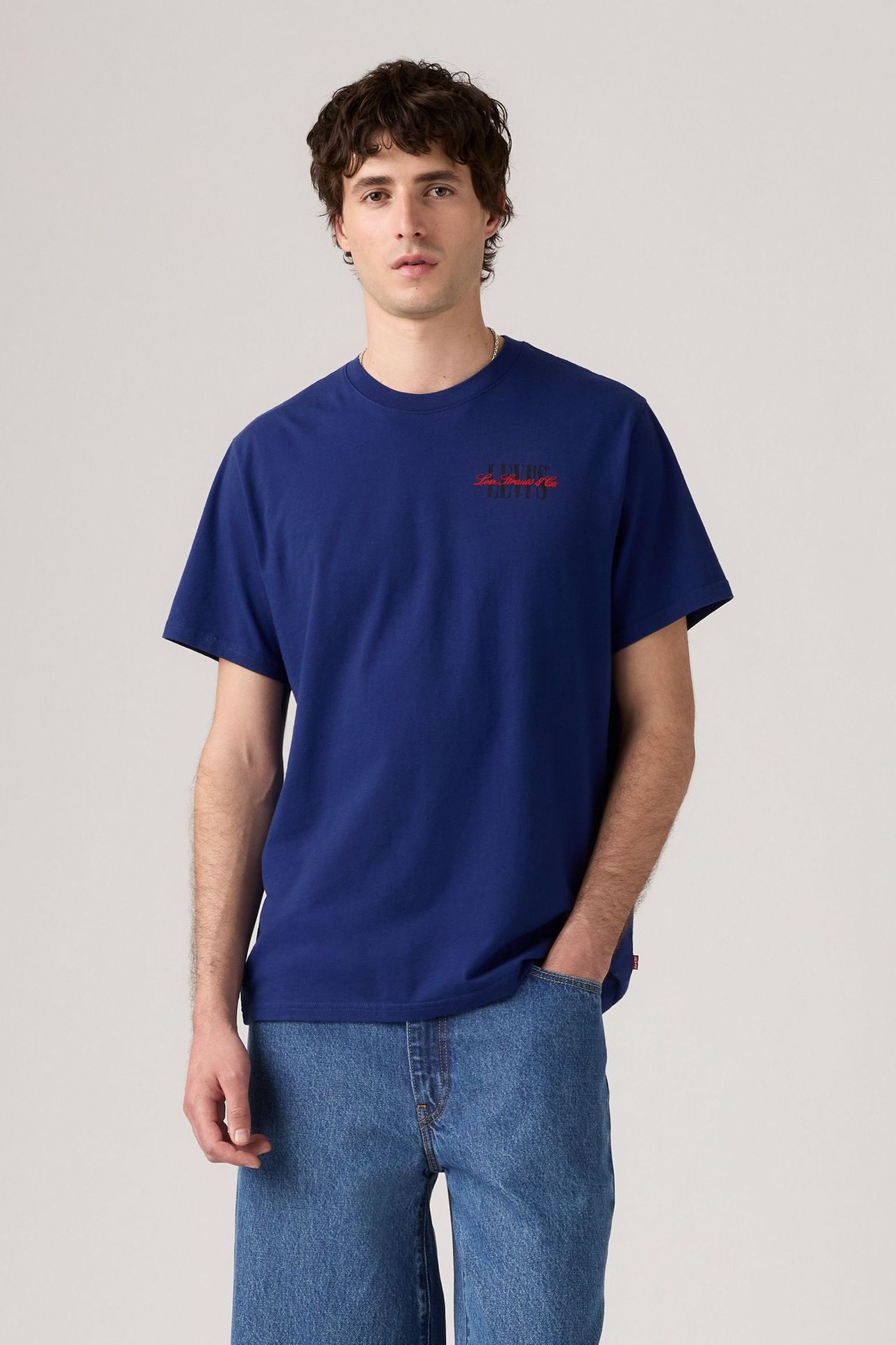 SS RELAXED FIT TEE SERIF BLUE 1