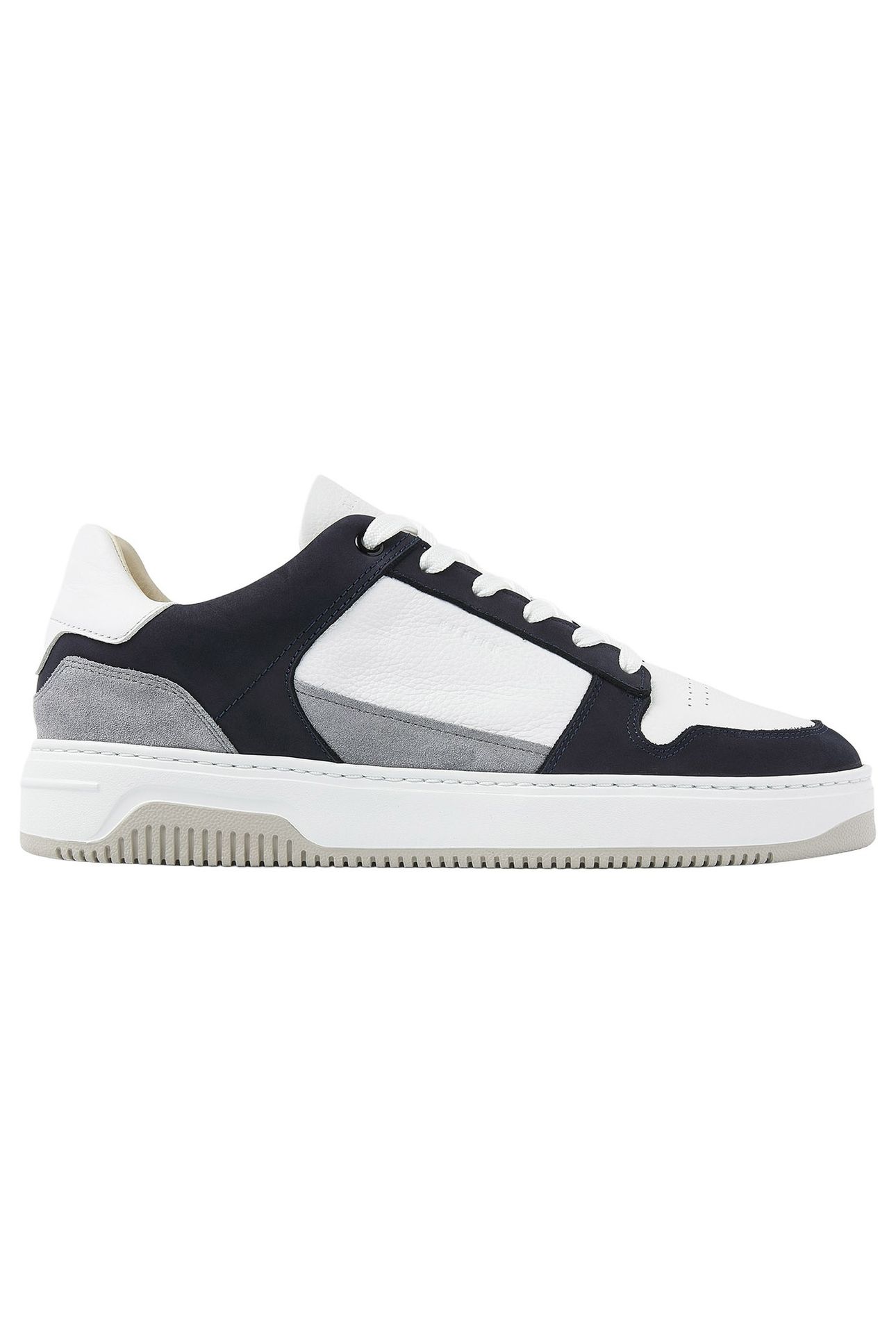 BASKET COURT WHITE LEATHER - BLUE 1