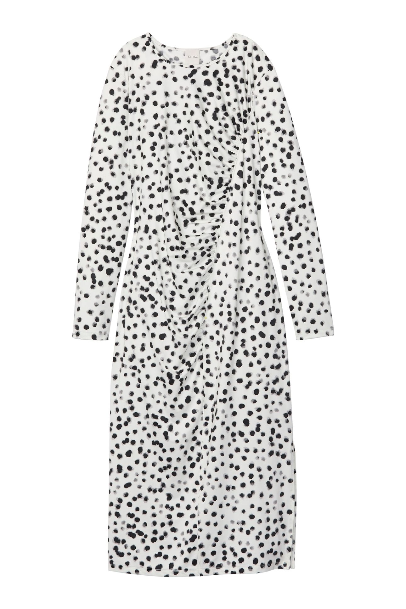 RUCHED ASSYMETRICAL PRINTED MIDI DRESS IVORY PRINT 4