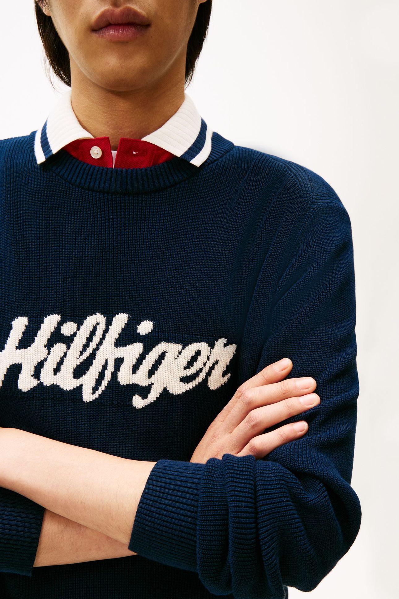 SEASONAL GRAPHIC COTTON SWEATER DARK NIGHT NAVY 2