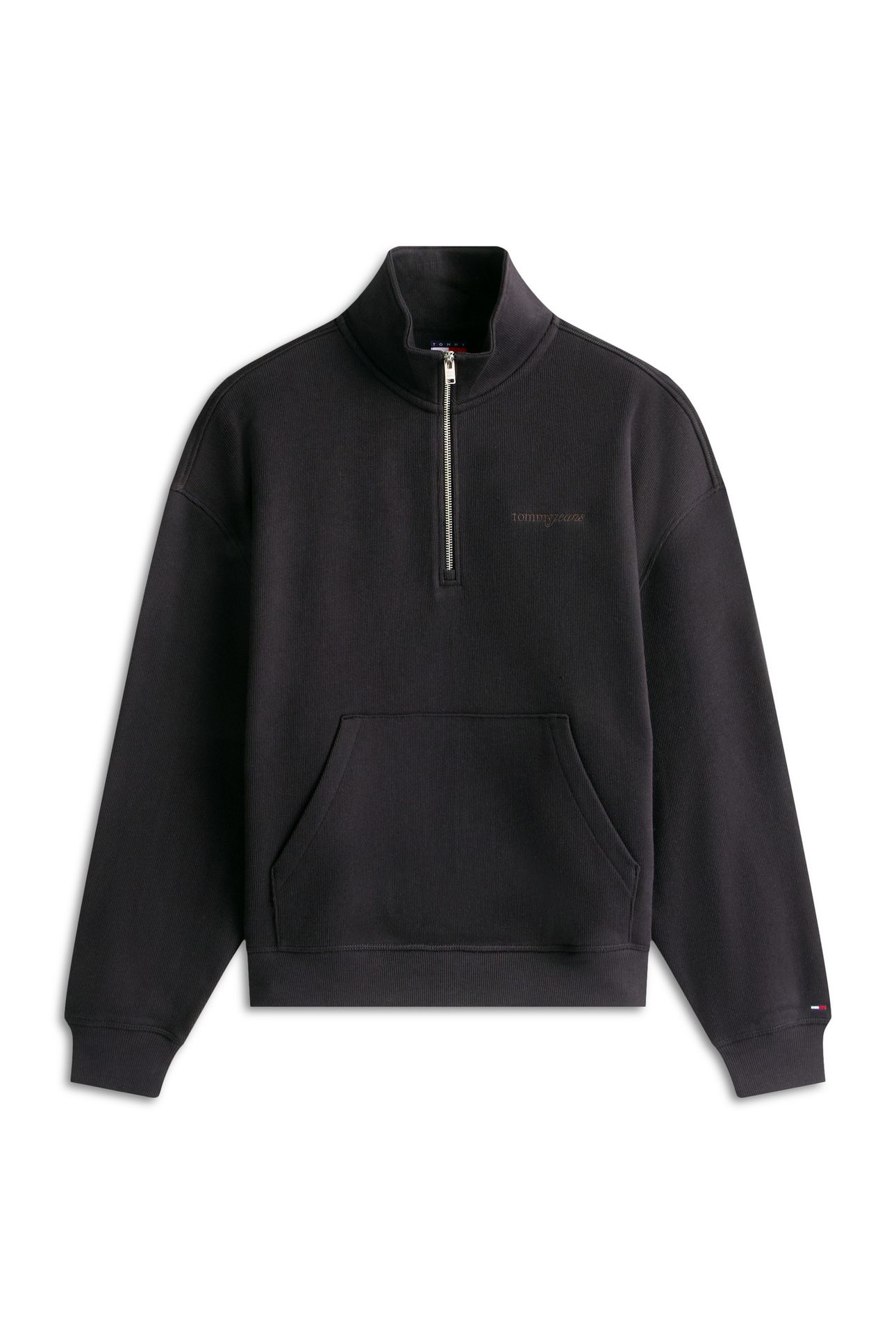 90S SCRIPT RIB FLEECE SWEATSHIRT BLACK 4