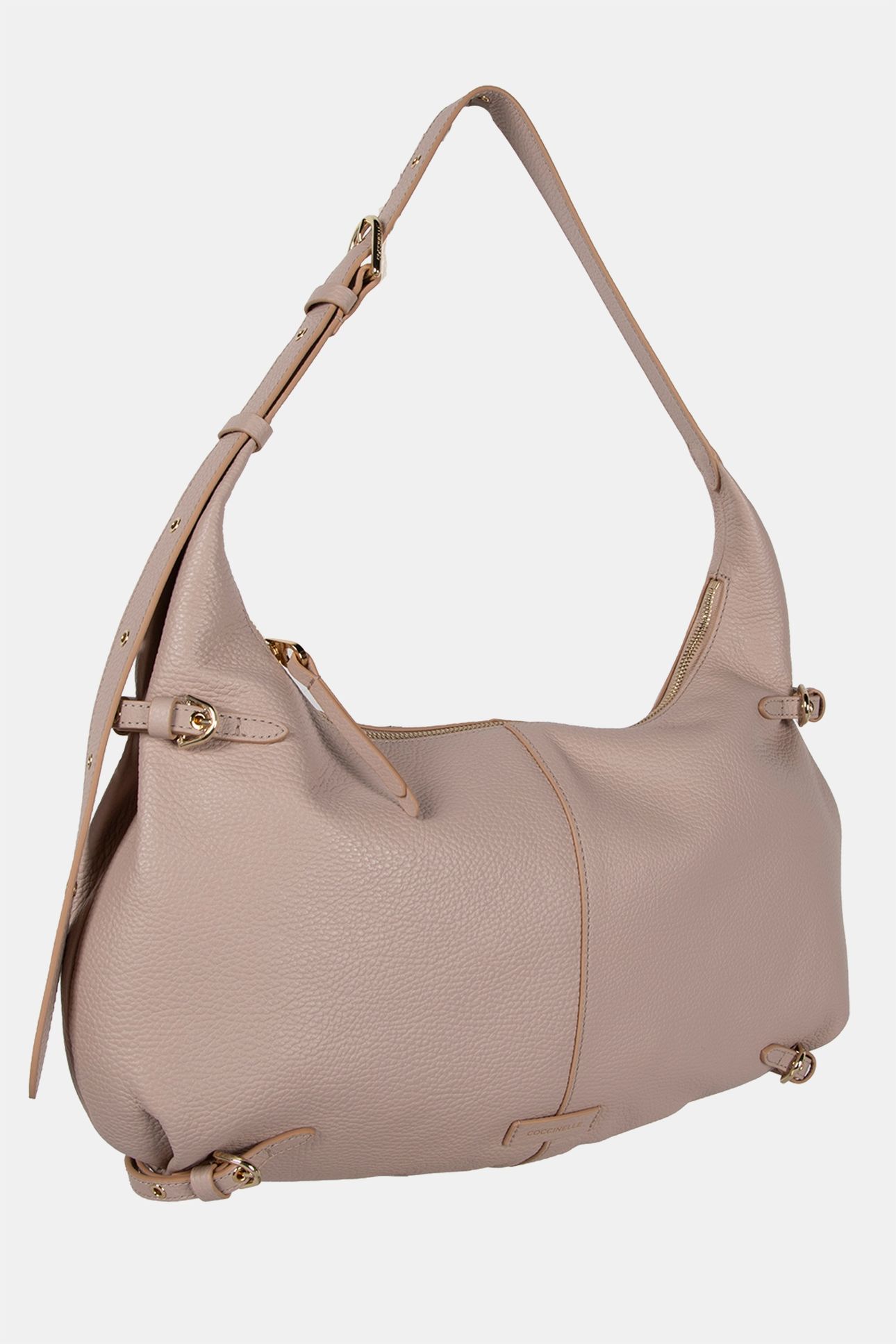 LARGE LEATHER SHOULDER BAG IN PINK 3