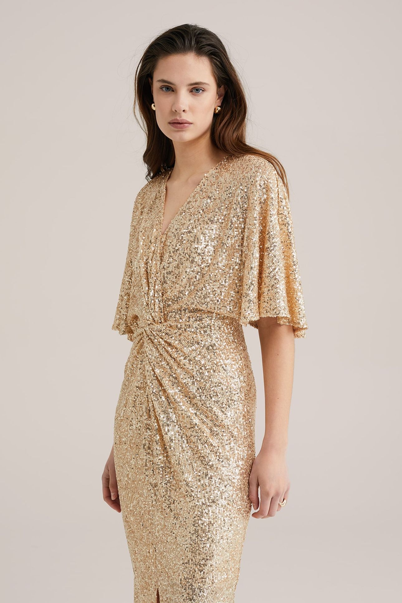 DRESS MID LENGTH GOLD 1