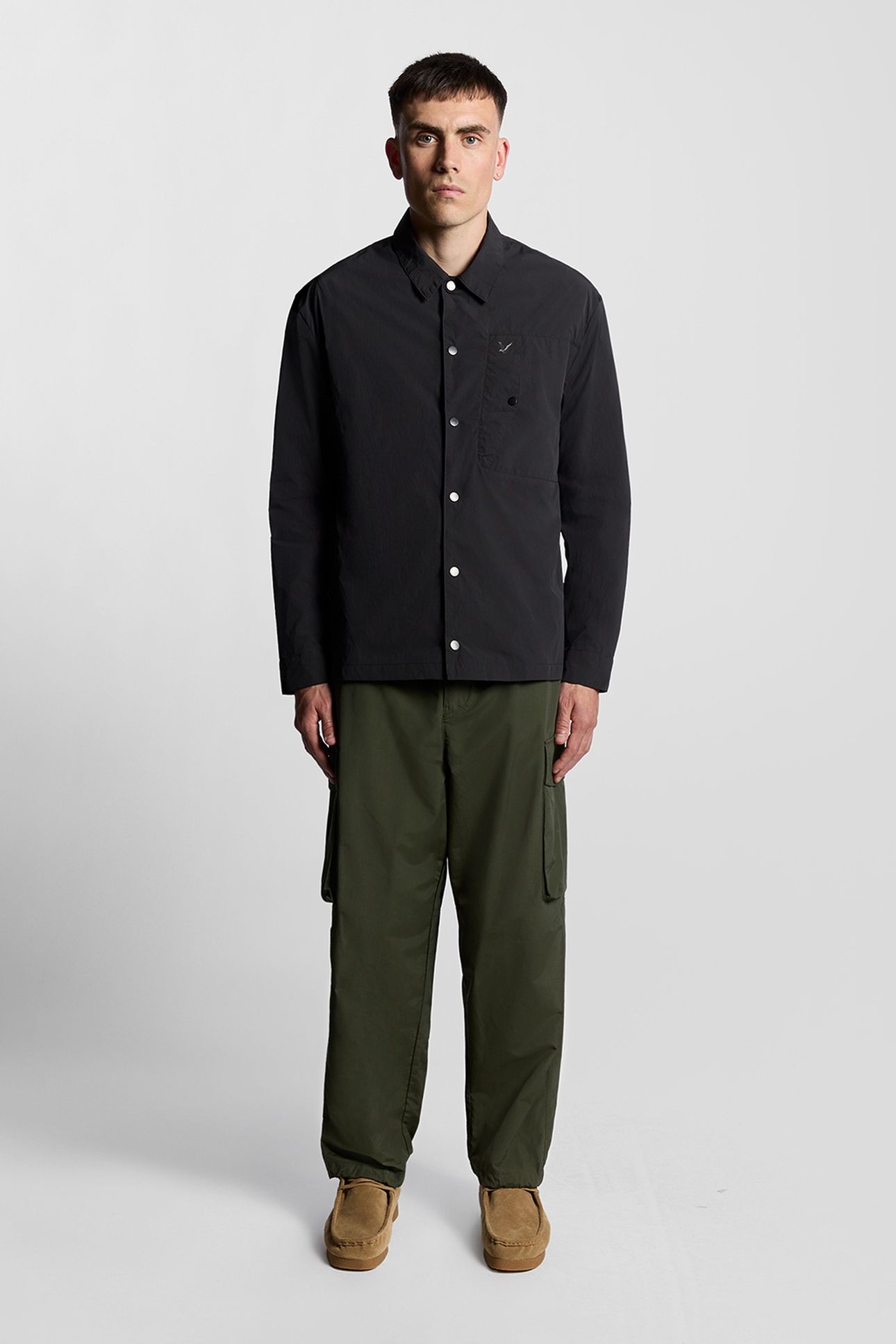 CRINKLE NYLON OVERSHIRT BLACK ICE 1