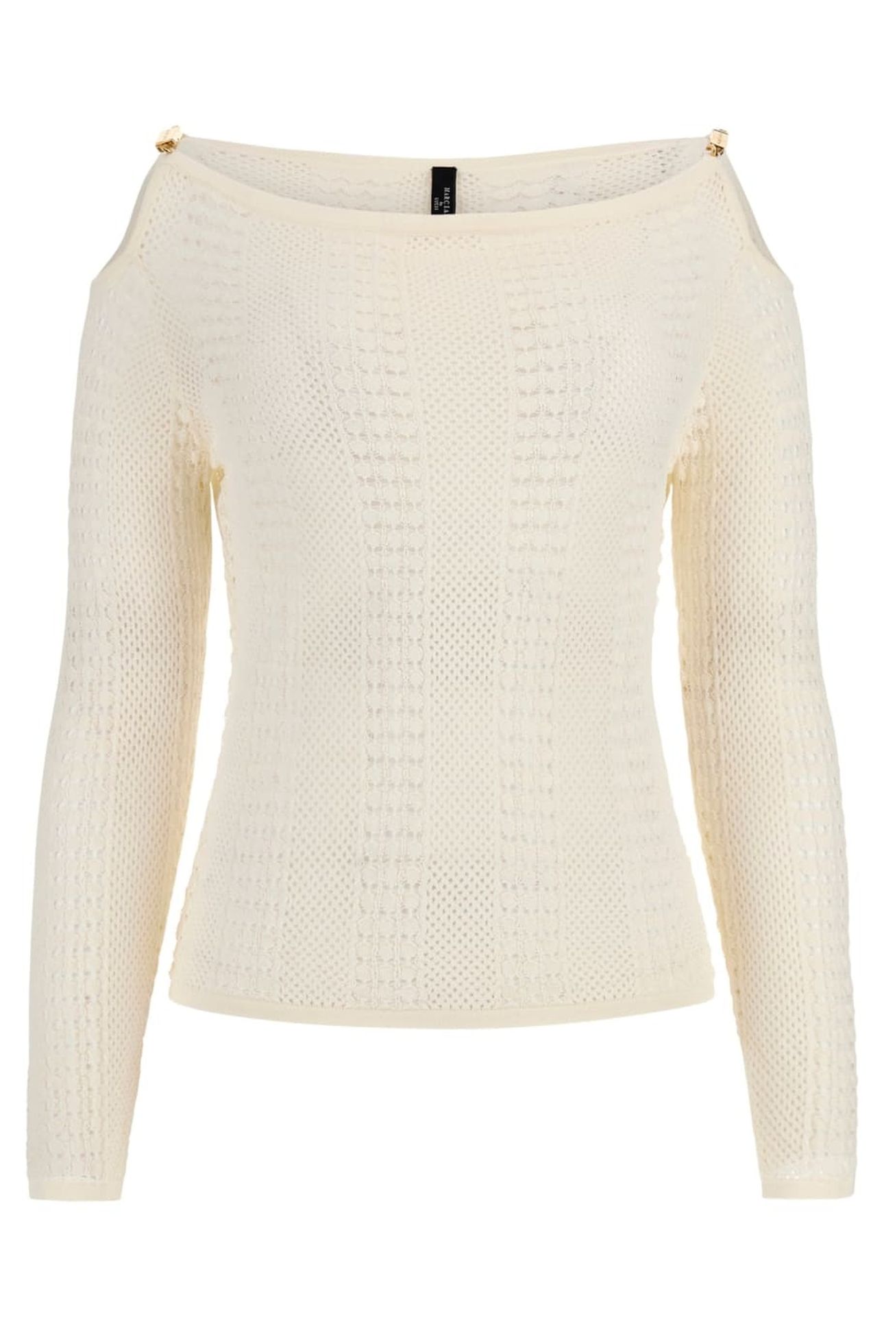 MARCIANO BY GUESS EMMA LS CUT OUT TOP SWEATER SANDY SHORE 1