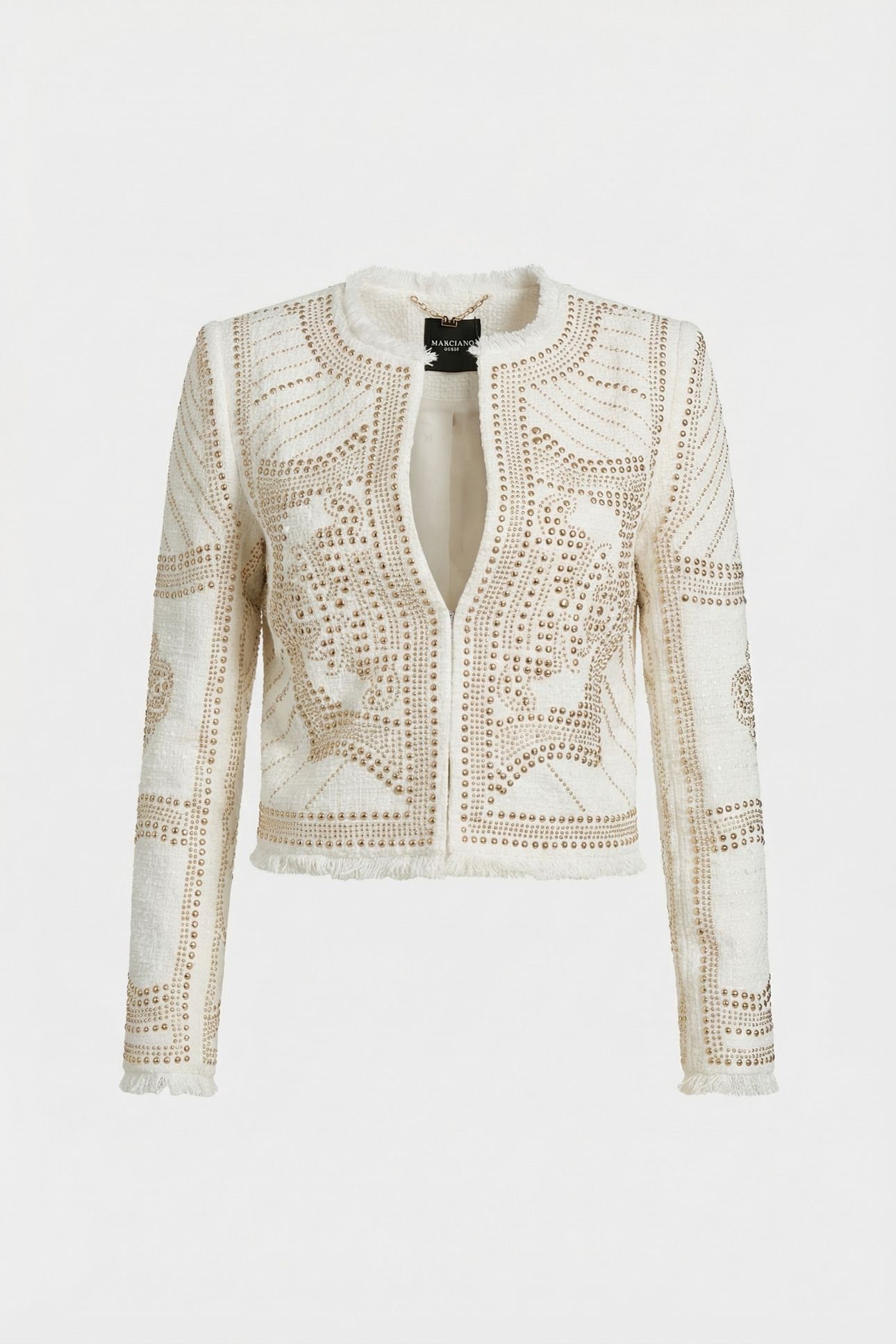 MARCIANO BY GUESS HELENE CROPPED STUDDED JACKET WHITE / GOLD 3