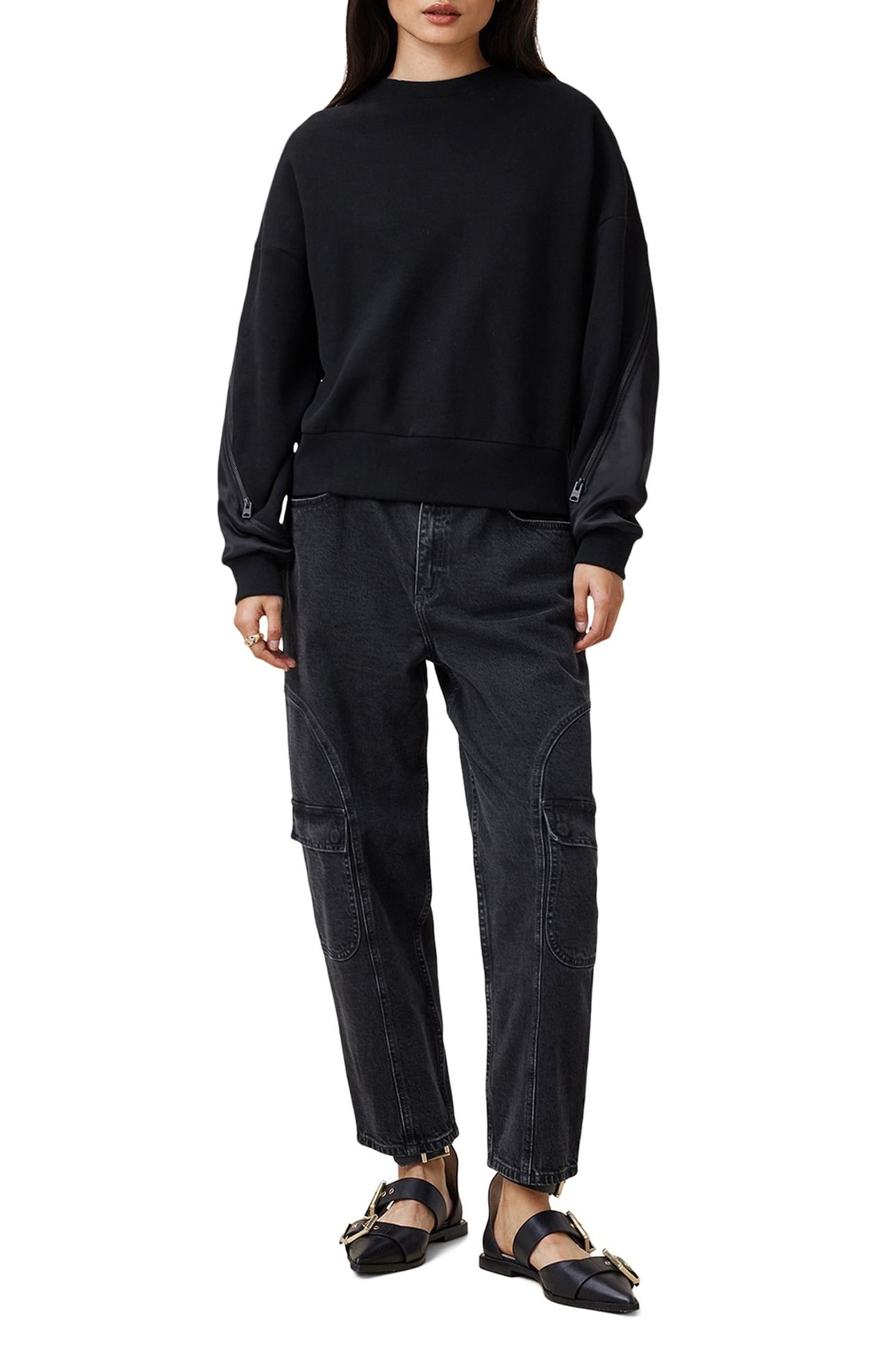 PEGGY ZIP SWEATSHIRT BLACK 1