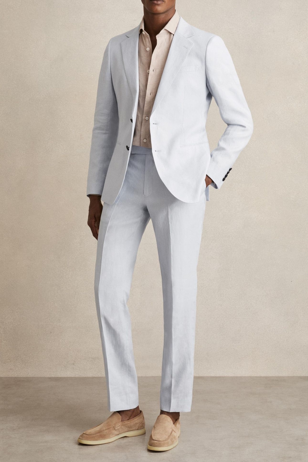 SB 2B NOTCH LINEN BLAZER SOFT BLUE 2