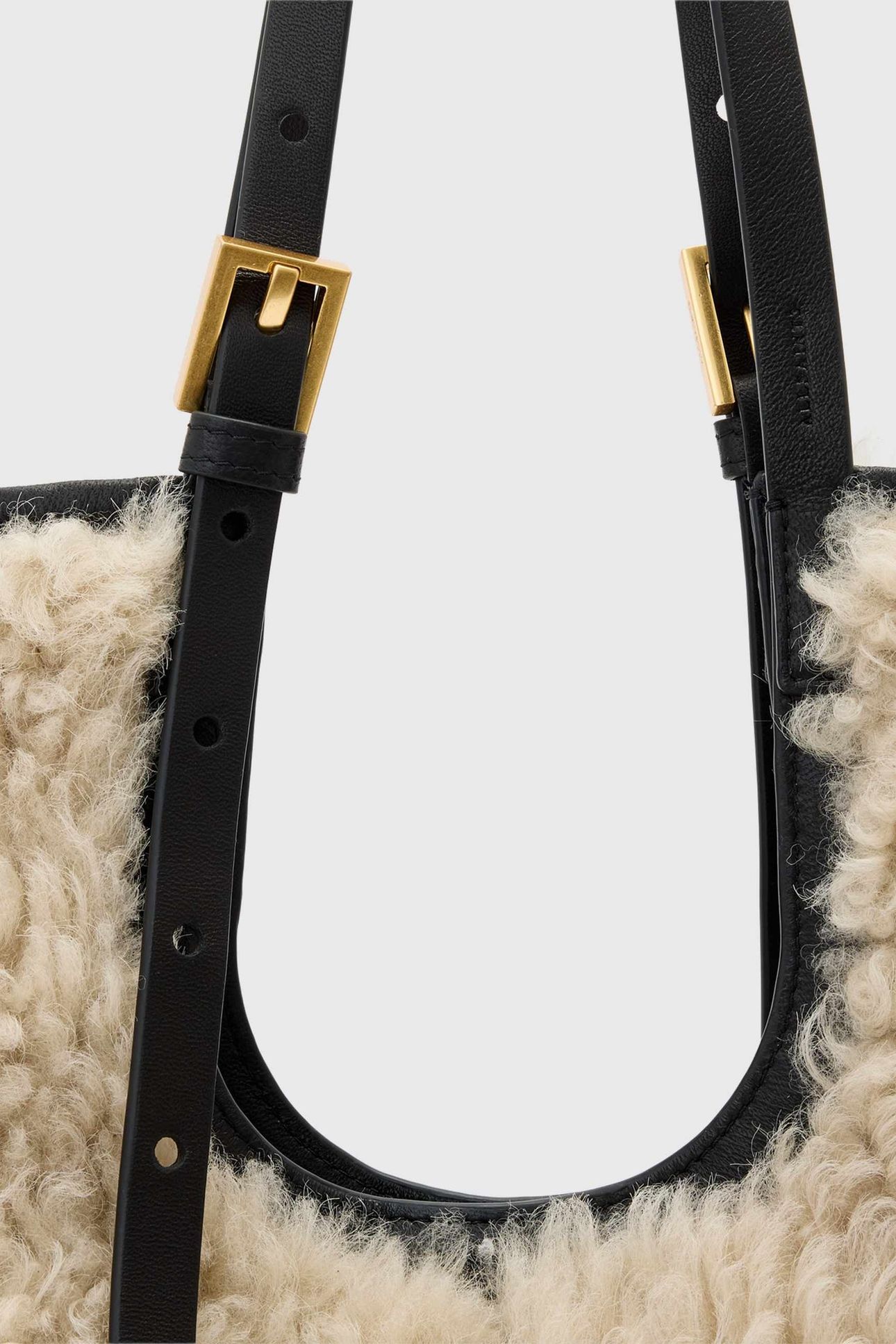 ARA SHEARLING TOTE NATURAL/BLACK 4