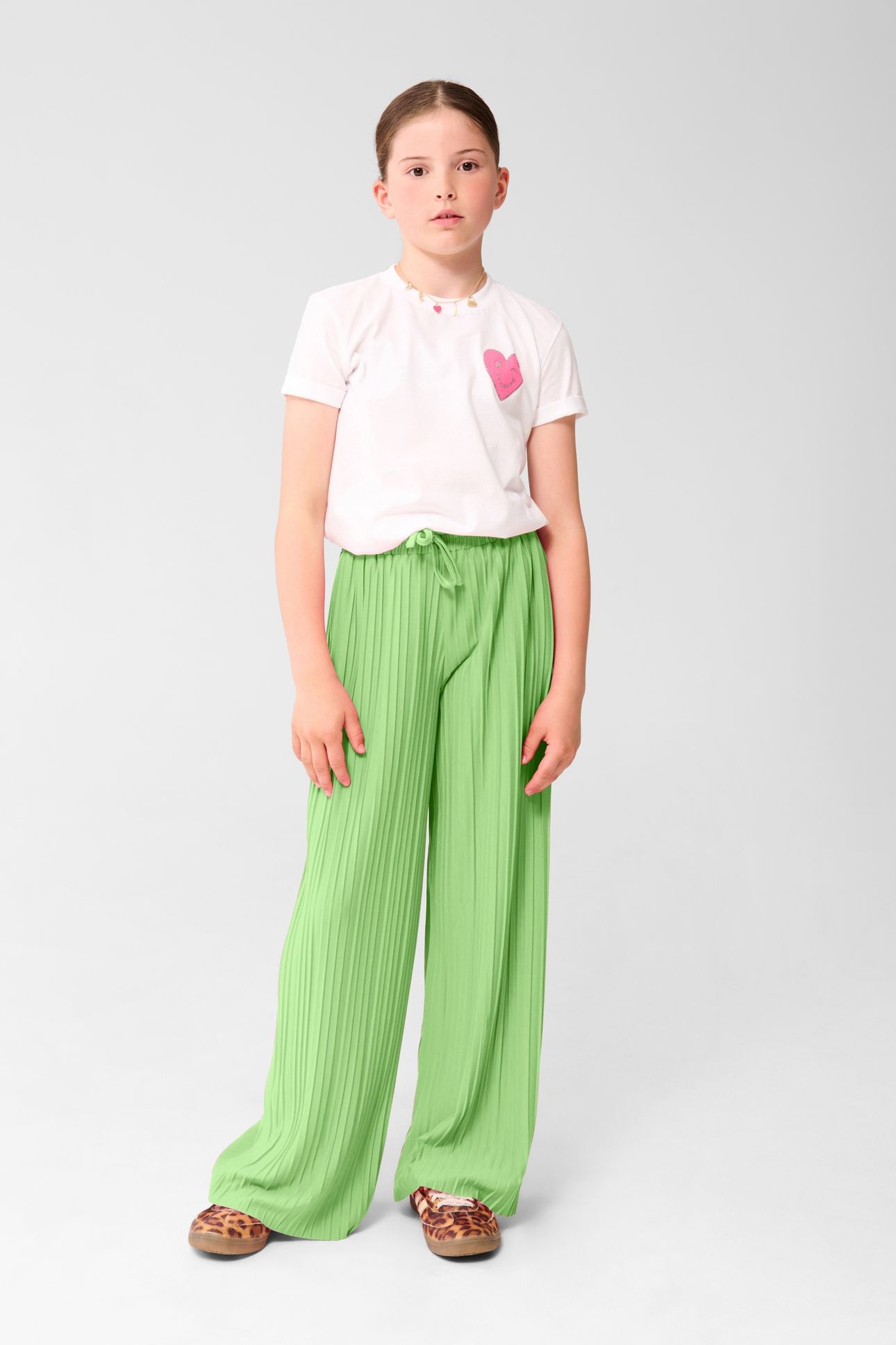 GIRLS PLISSE PANTS GREEN 1