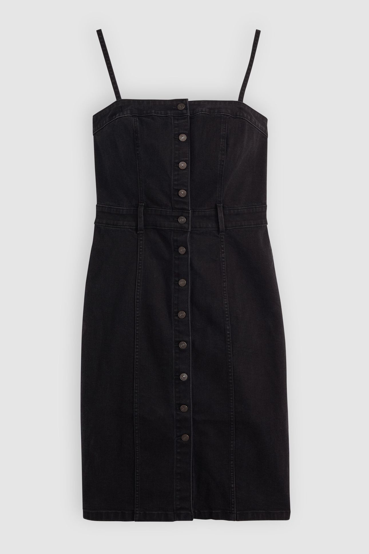 DENIM BUSTIER DRESS BLACK 4