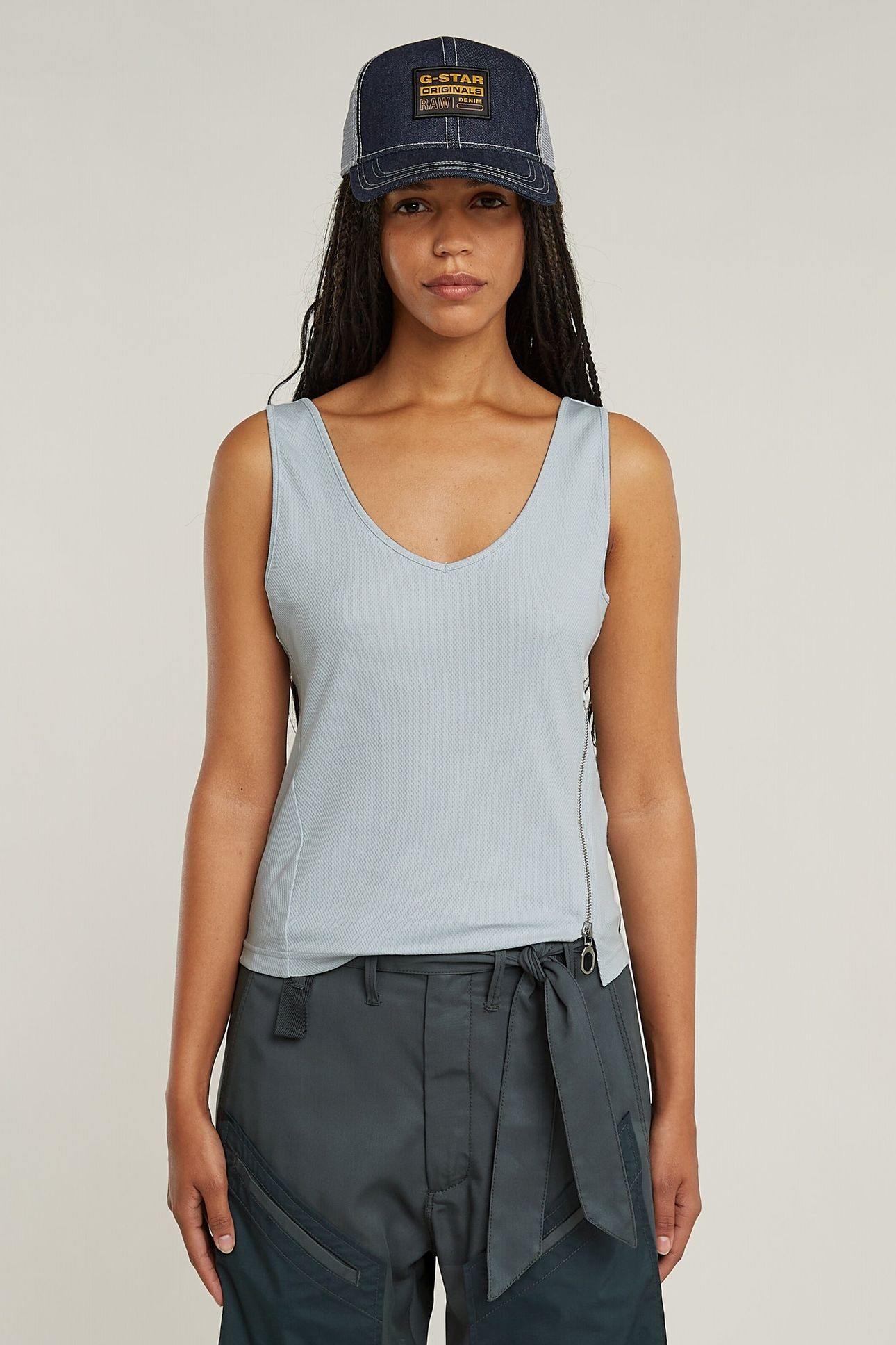 ASYMMETRICAL ZIP SLIM TANK TOP PLEIN AIR 2