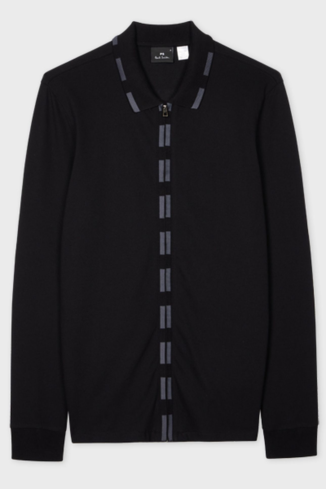 LS ZIP POLO REG FIT BLACK 2
