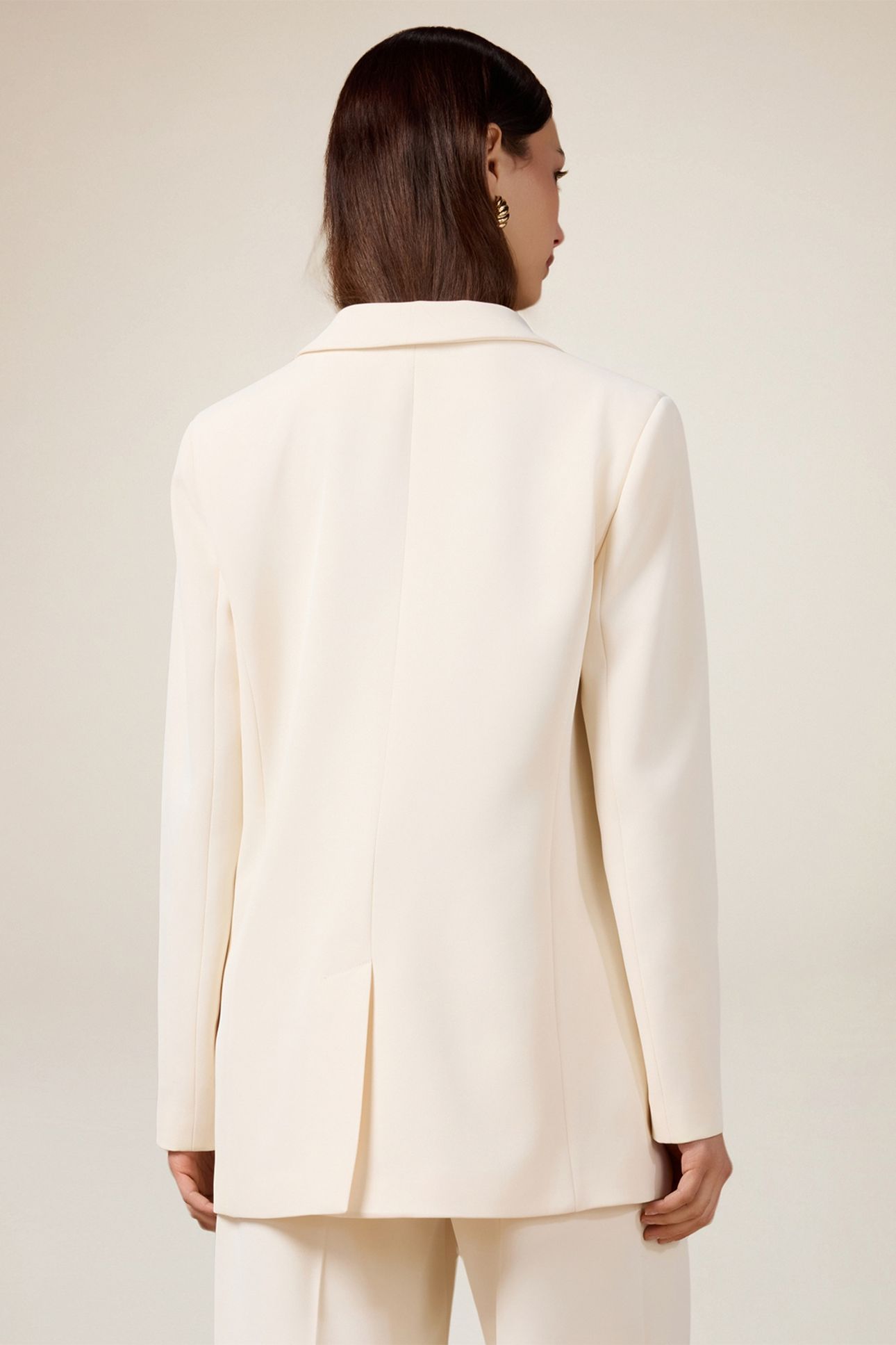 DOUBLE-BREASTED BLAZER IN CREPE FABRIC WHITE 3