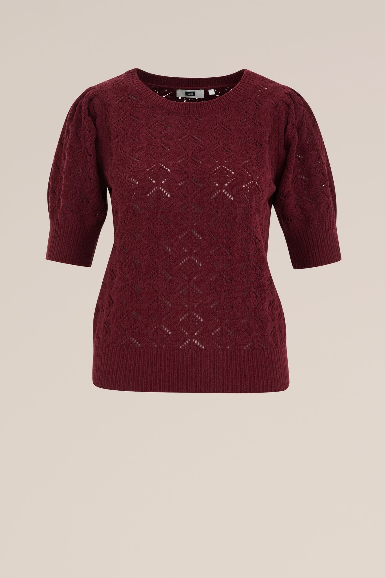 KNITTED PULLOVER BURGUNDY RED 4