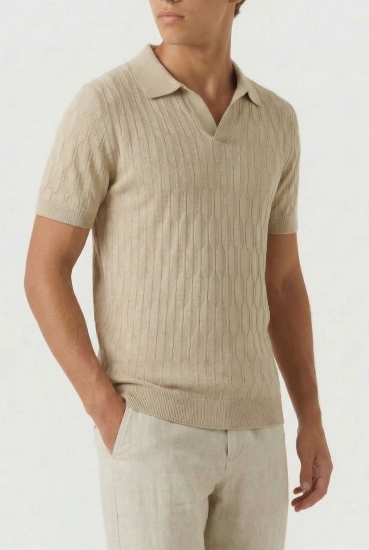 MARCIANO BY GUESS SS POLO WITH RIB PLACKET HAZEL WOOD 1