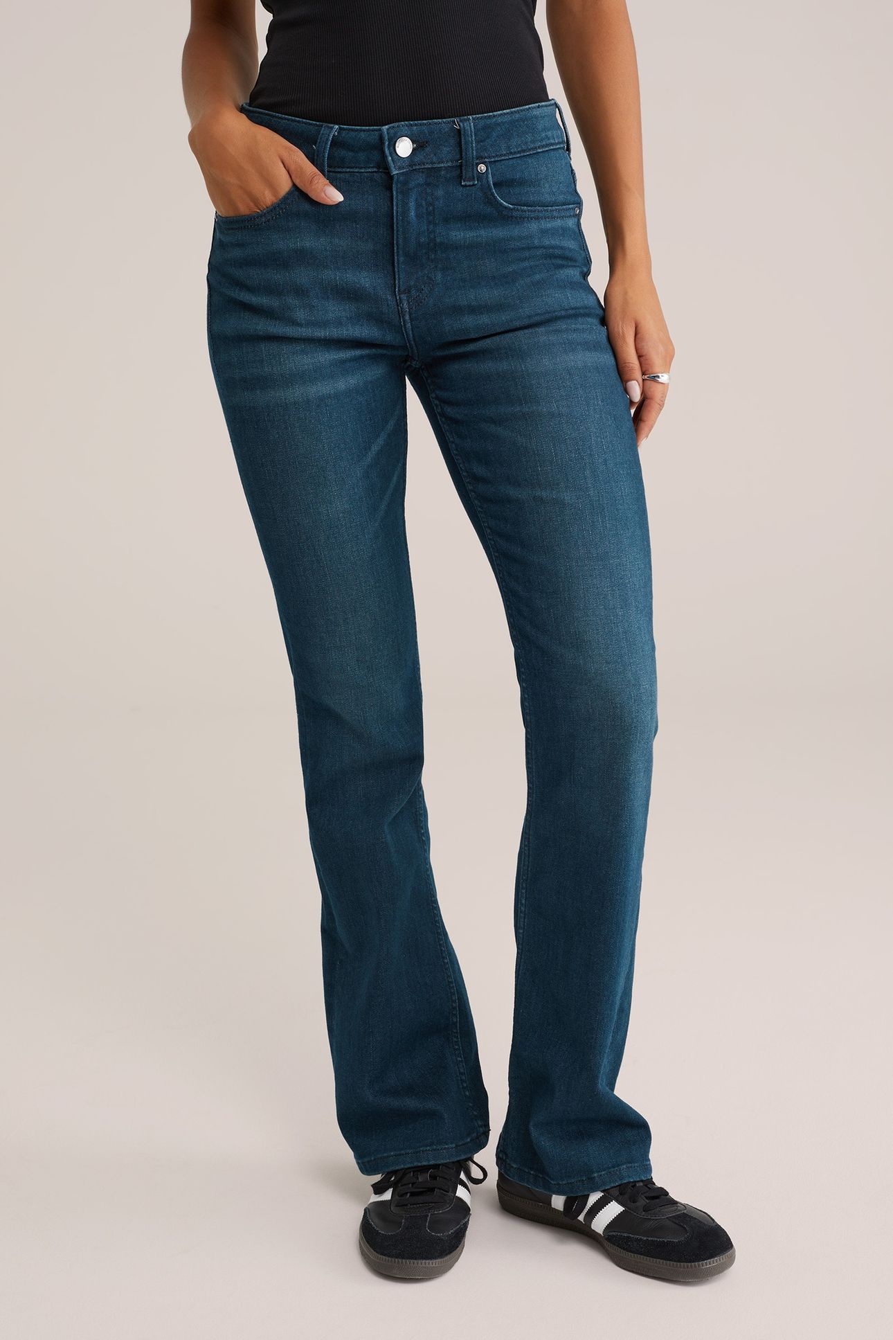5-POCKET MID WAIST DARK BLUE 1