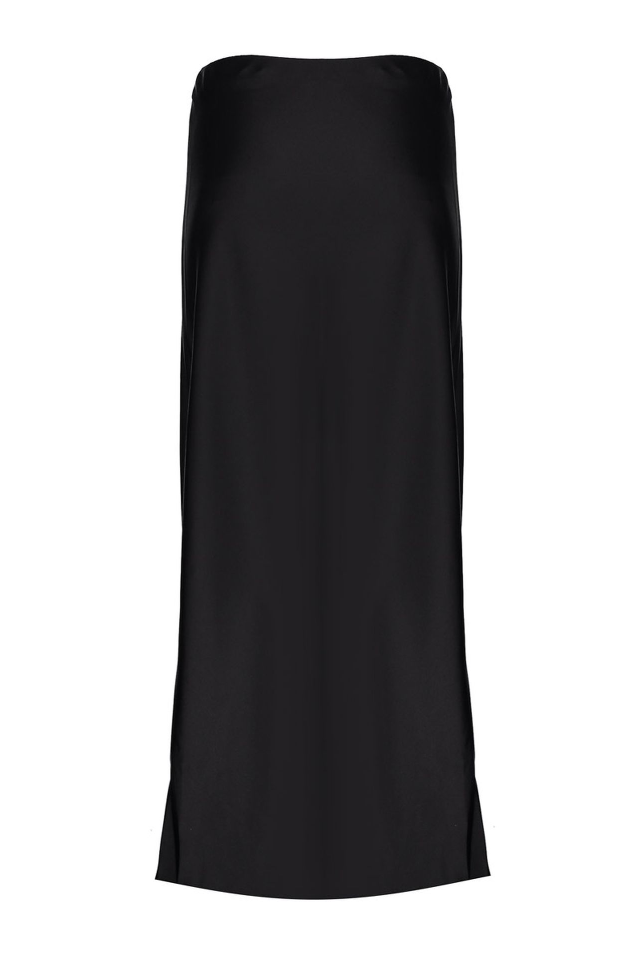 SATIN SKIRT ELASTIC WAIST BLACK 1