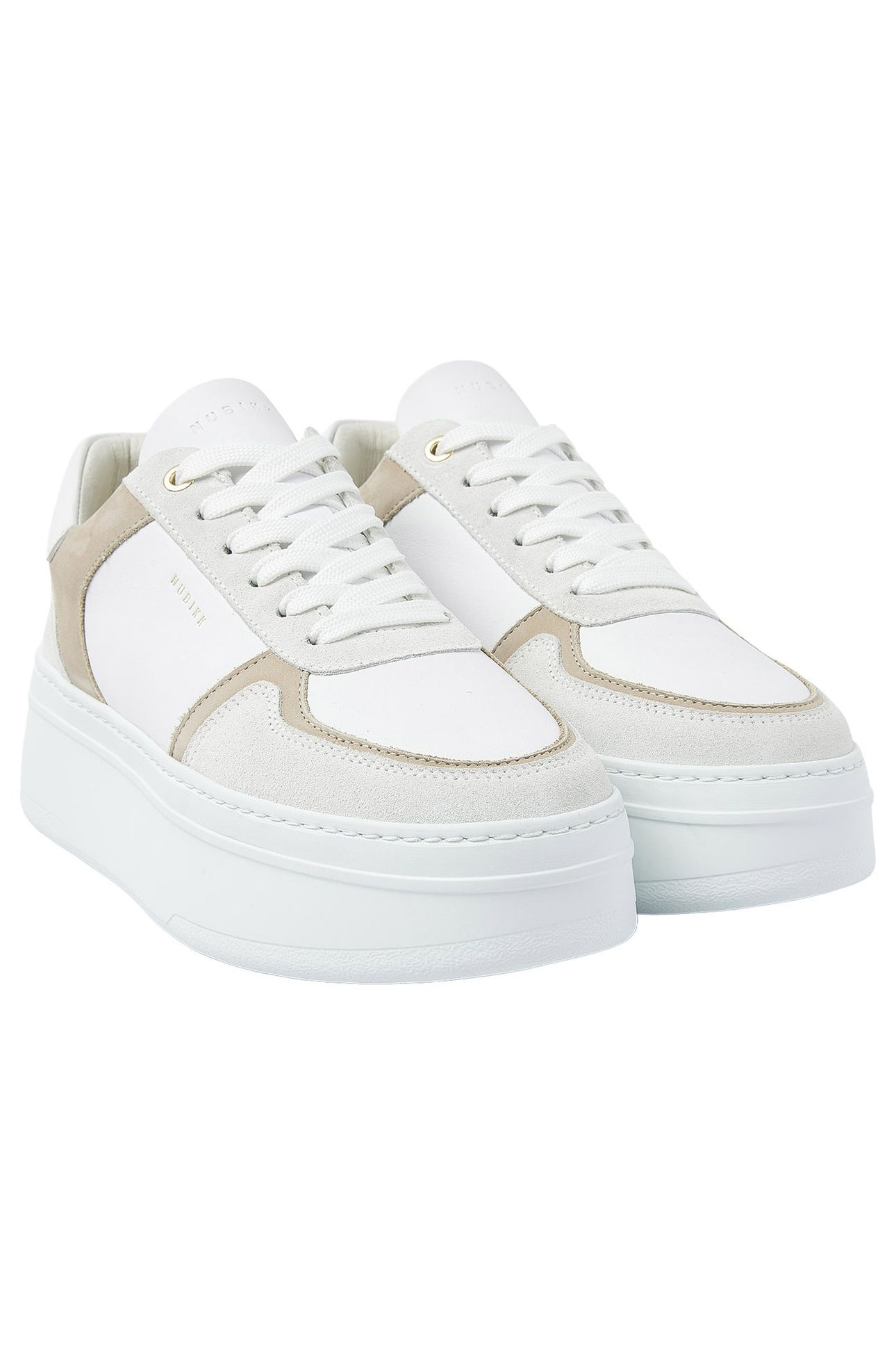 BAYOU PLATFORM WHITE LEATHER - TAUPE 2