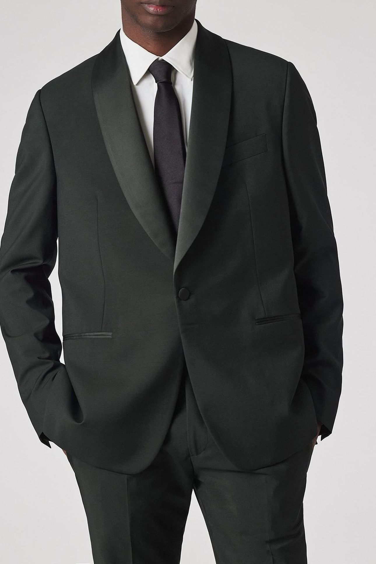 TAILORED FIT 2 BTN JACKET VERY DARK GREEN 1