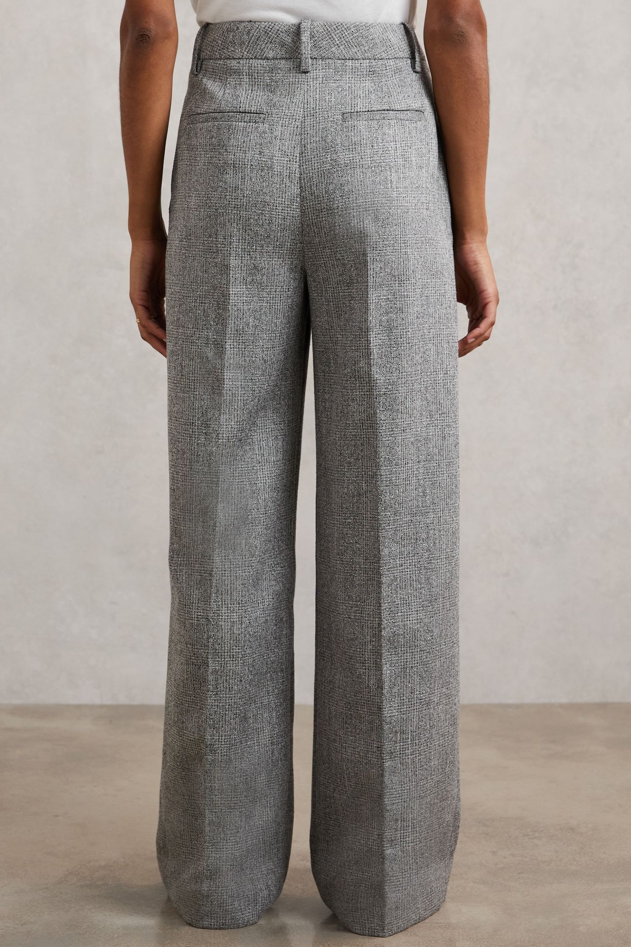 TEXTURE WIDE LEG TROUSER GREY 2
