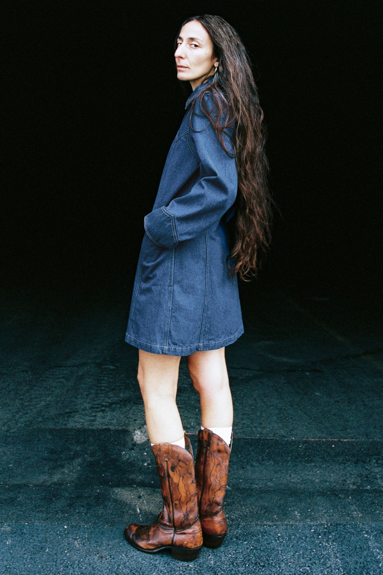 MAJ WESTERN DENIM DRESS BLUE 2