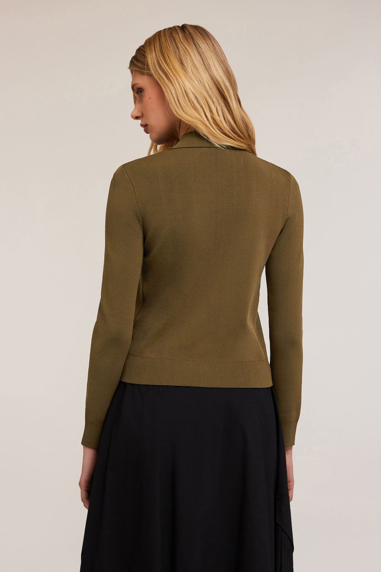 KNIT CARDIGAN WITH POCKETS MILITARY GREEN 2