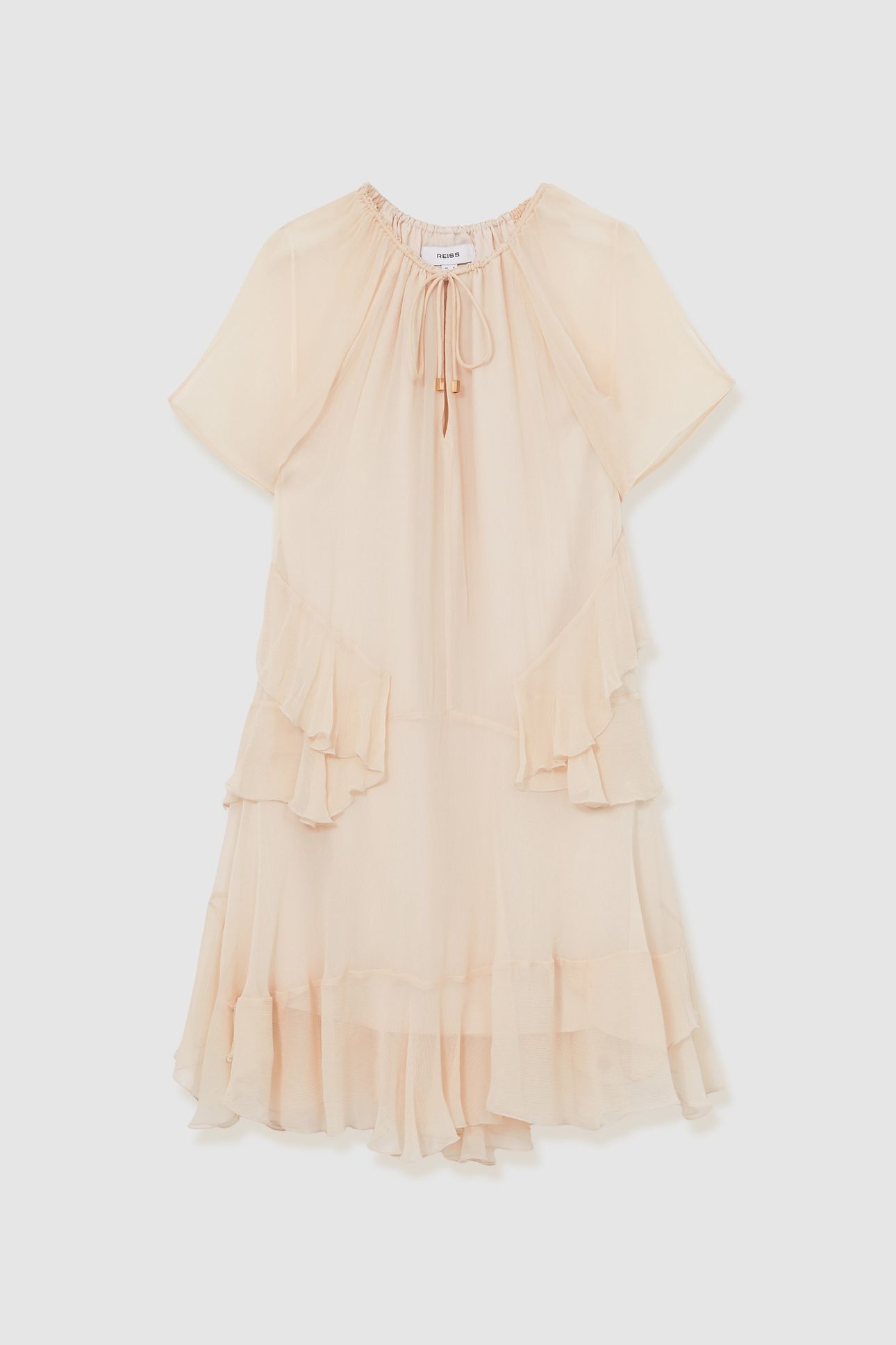 SHORT RUFFLE FLIPPY DRESS PALE PINK 4