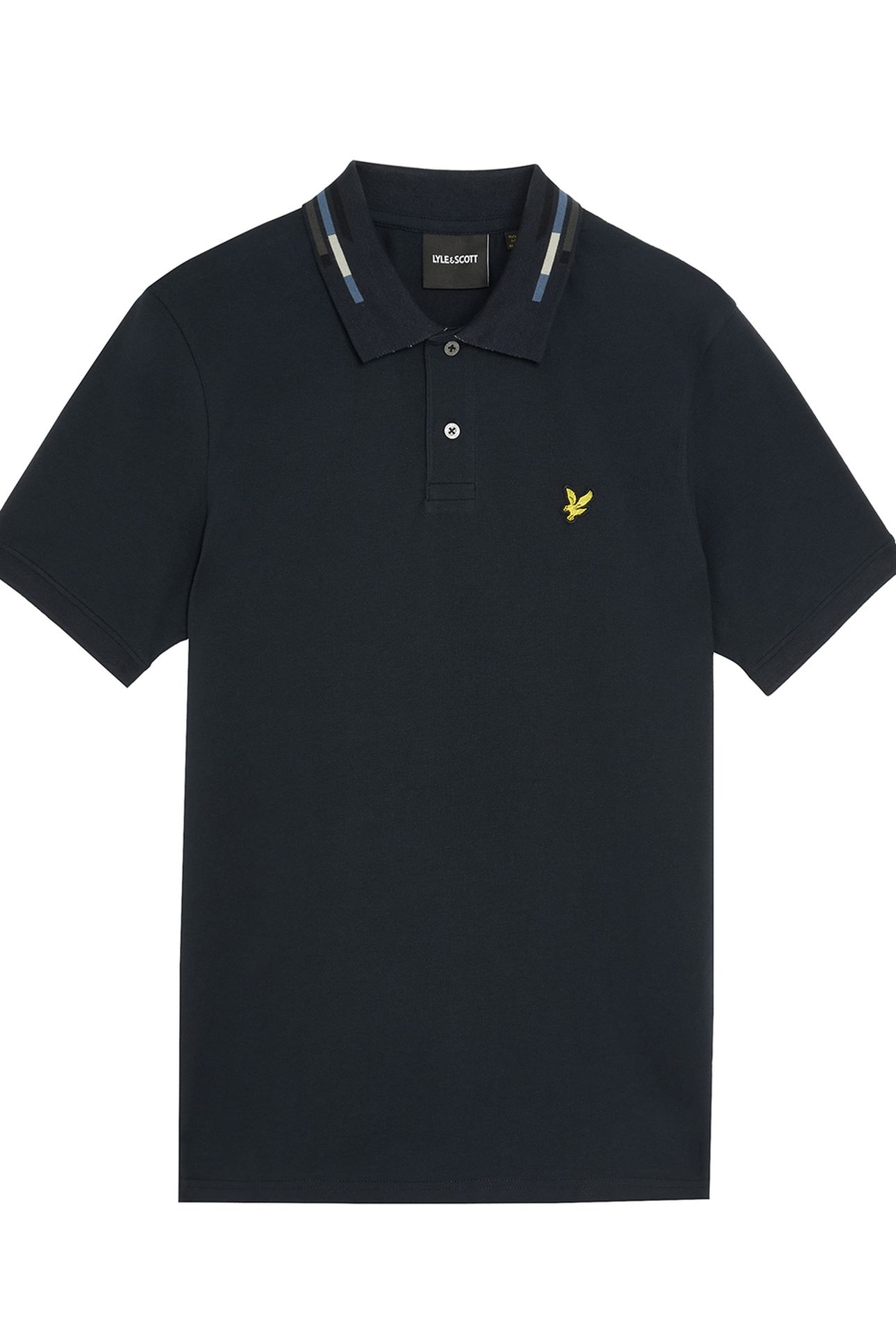 STRIPED TIPPED POLO SHIRT DARK NAVY/FOAM 4
