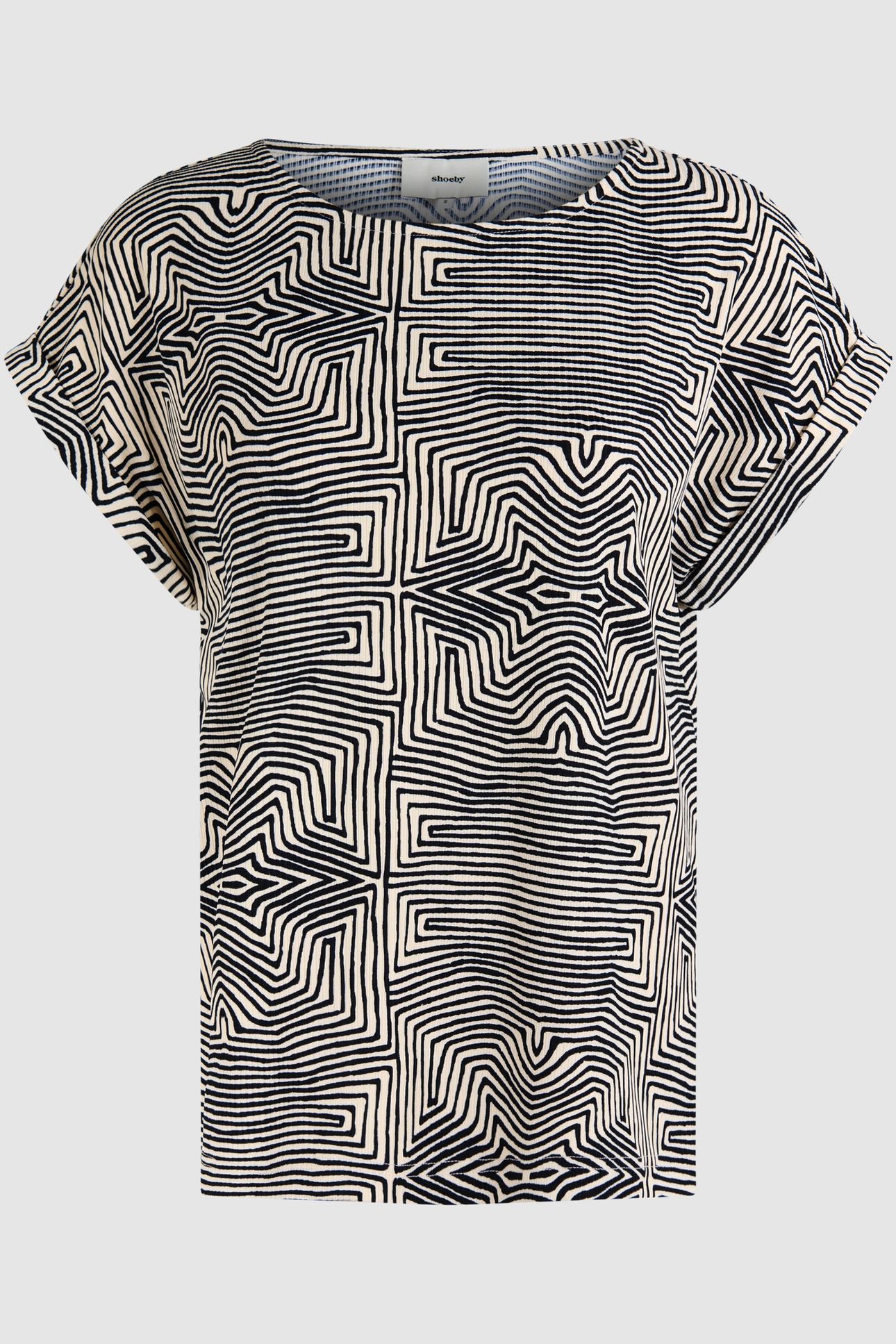 LA-SBRIB JERSEY TURN UP TOP BLACK/WHITE 3