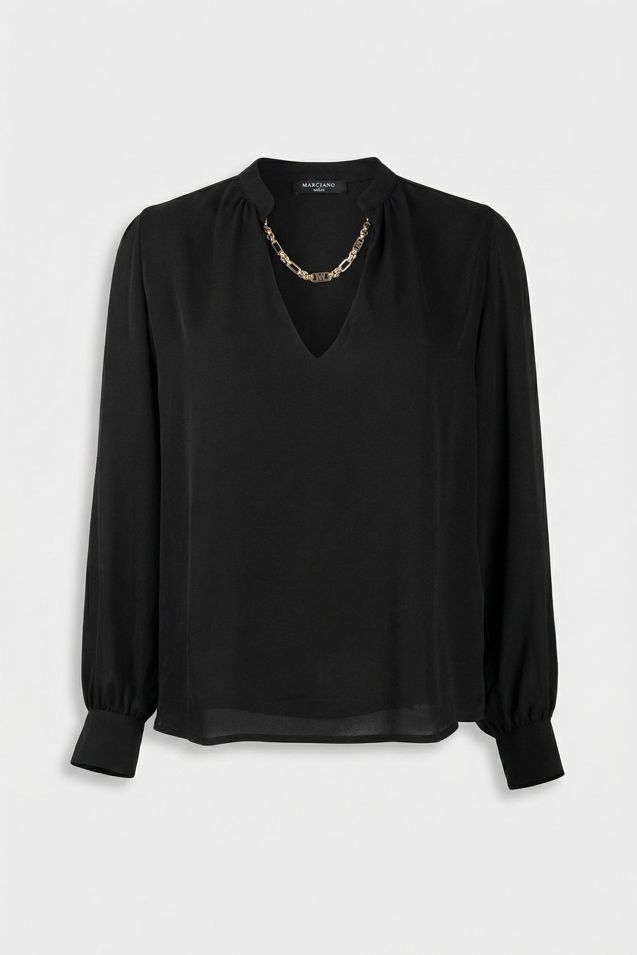 MARCIANO BY GUESS GRETA LS TOP W/ CHAIN JET BLACK 3