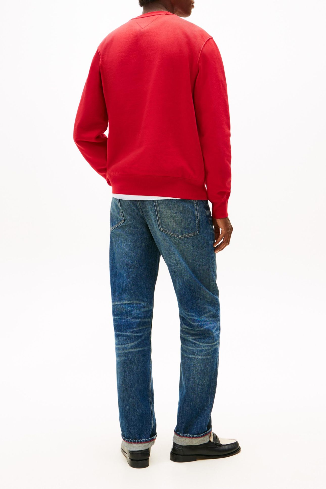 TOMMY EMBRO FLAG SWEATSHIRT MEDIUM RED 3