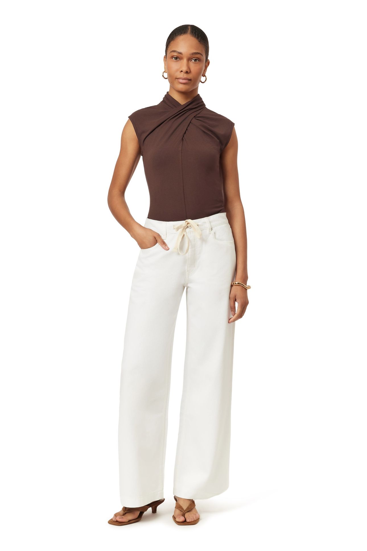 DRAPED NECK TOP HOT FUDGE 2