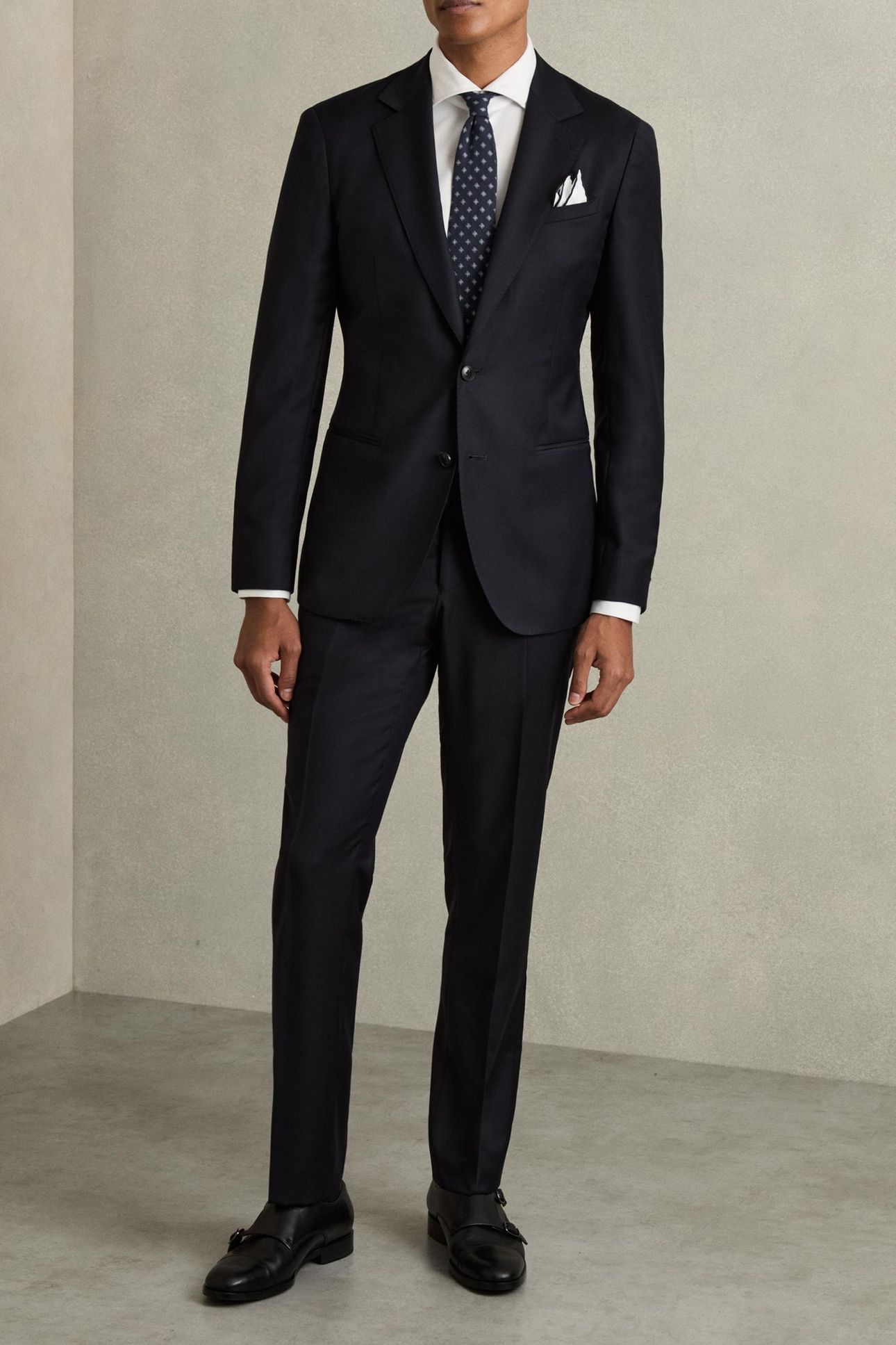 SB 2B NOTCH PLAIN WEAVE BLAZER NAVY 1